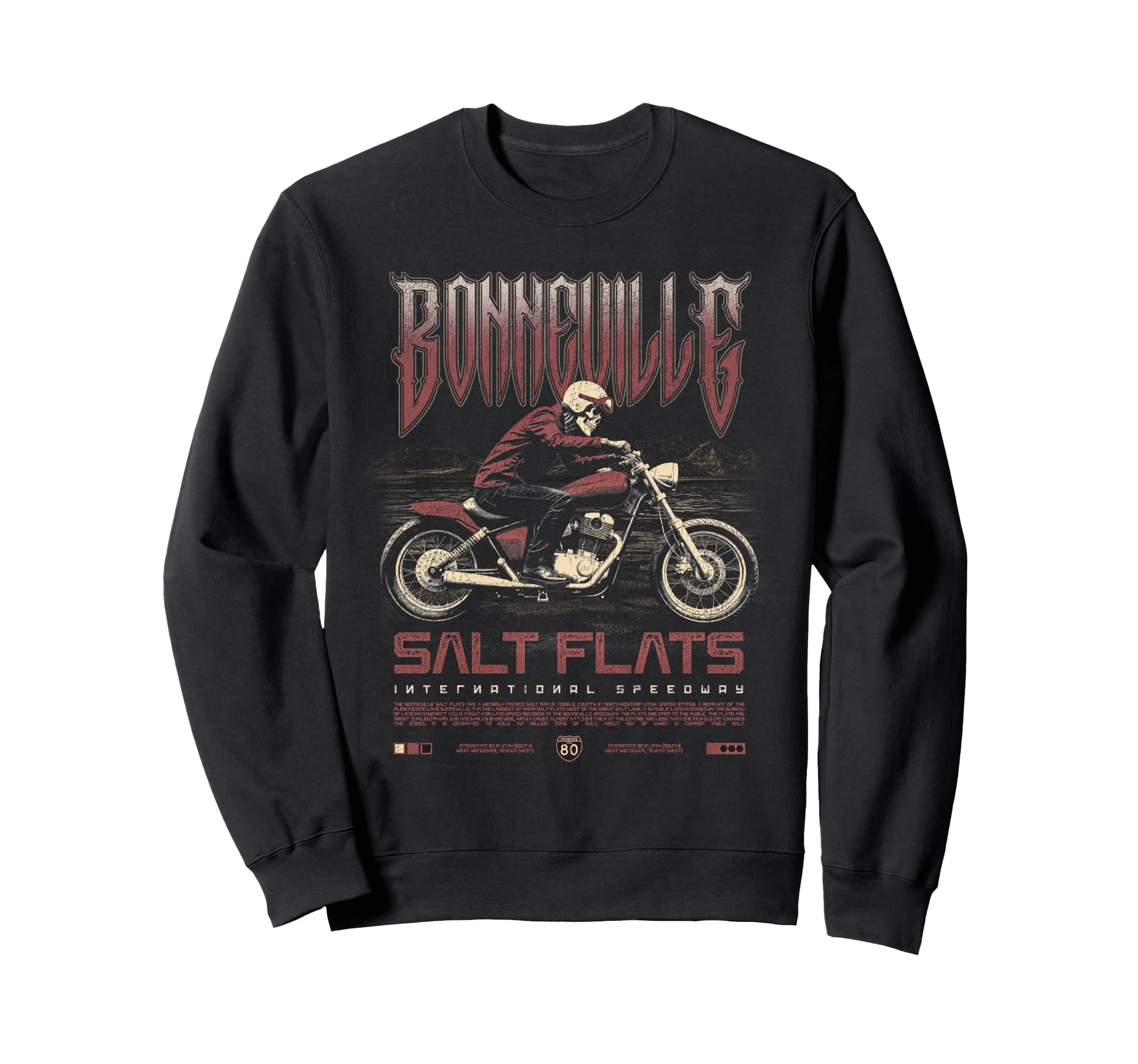 Bonneville Salt Flats Motorcycle Sweatshirt - Custom Art Print Men Women - T-Shirt, Sweatshirt, Hoodie