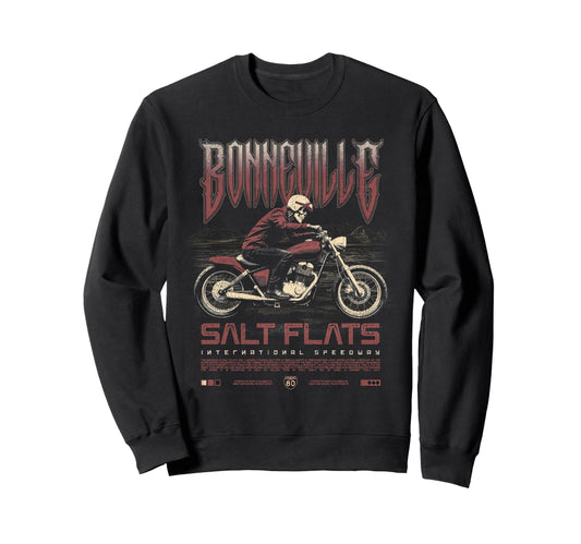 Bonneville Salt Flats Motorcycle Sweatshirt - Custom Art Print Men Women - T-Shirt, Sweatshirt, Hoodie