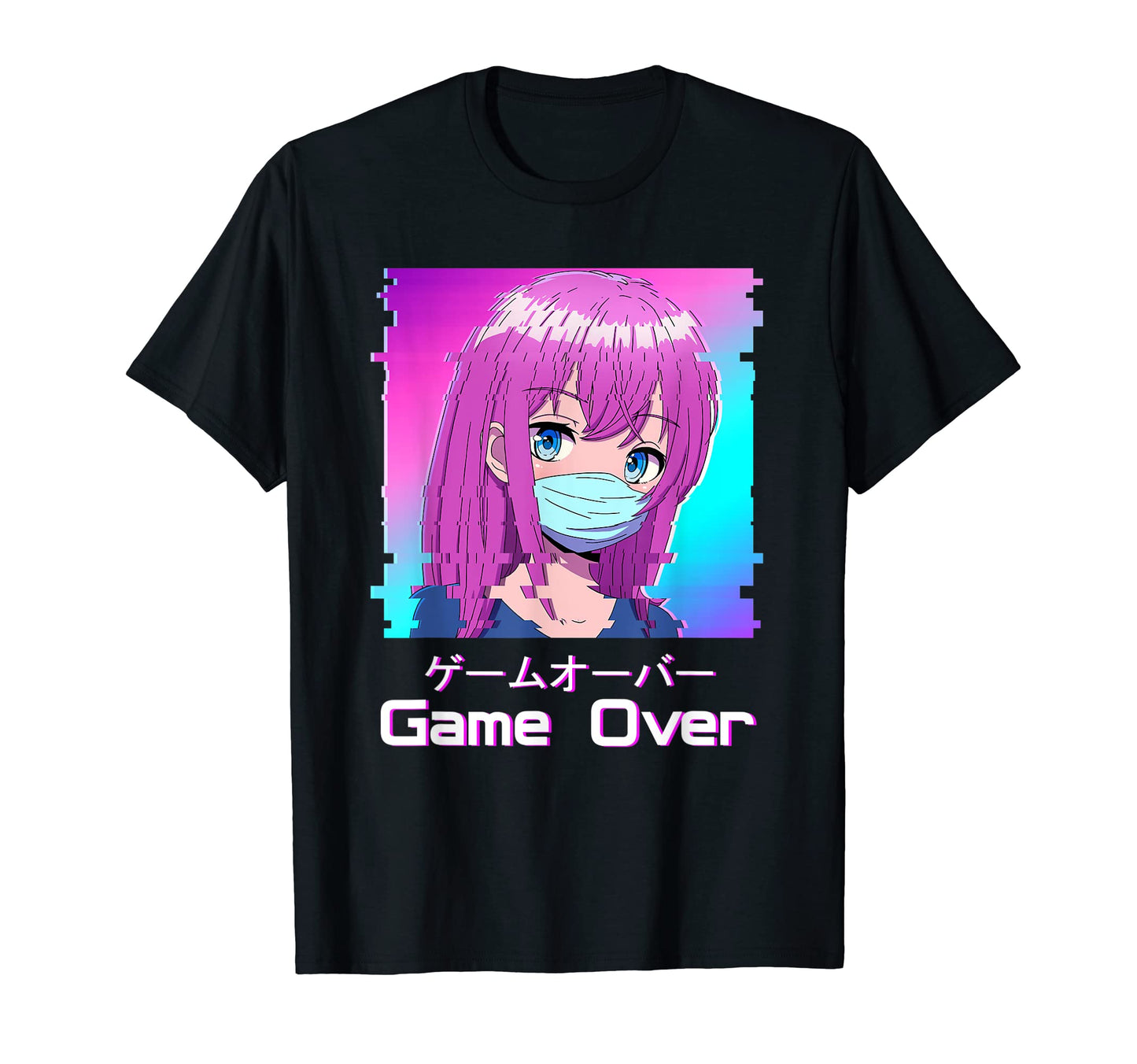 Game Over Anime Japanese Aesthetic T-Shirt - Fun Novelty Design for Adults - T-Shirt, Sweatshirt, Hoodie