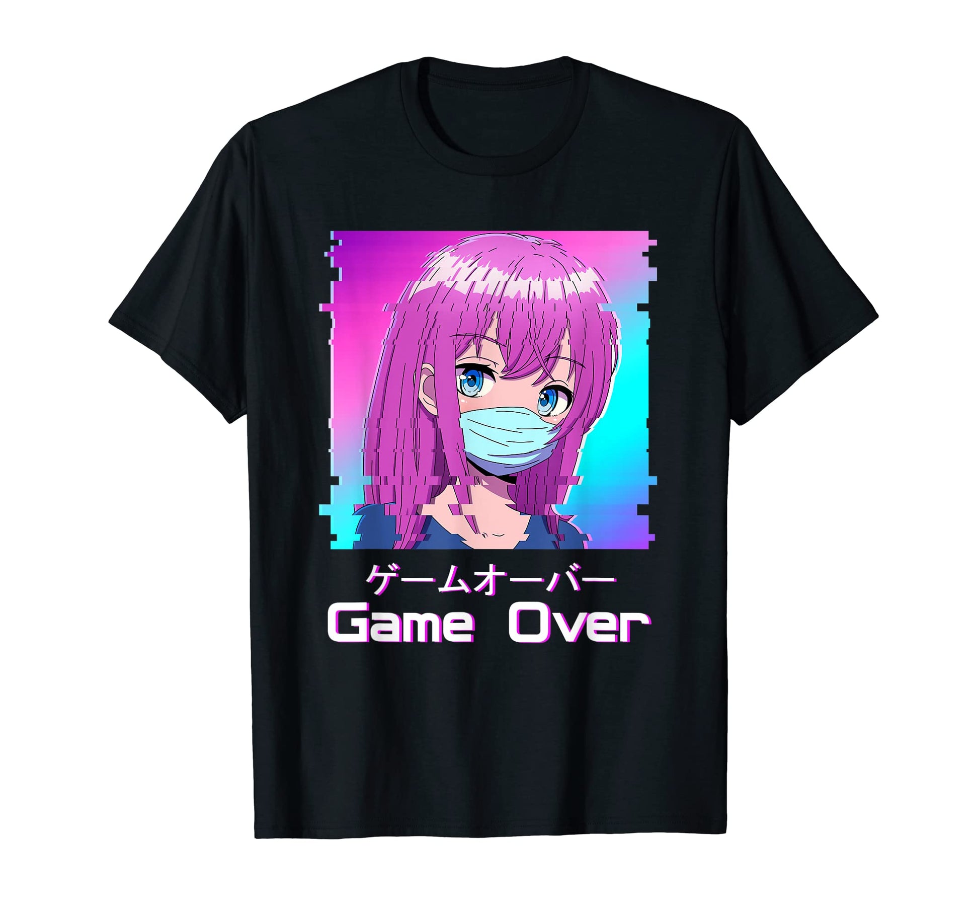 Game Over Anime Japanese Aesthetic T-Shirt - Fun Novelty Design for Adults - T-Shirt, Sweatshirt, Hoodie