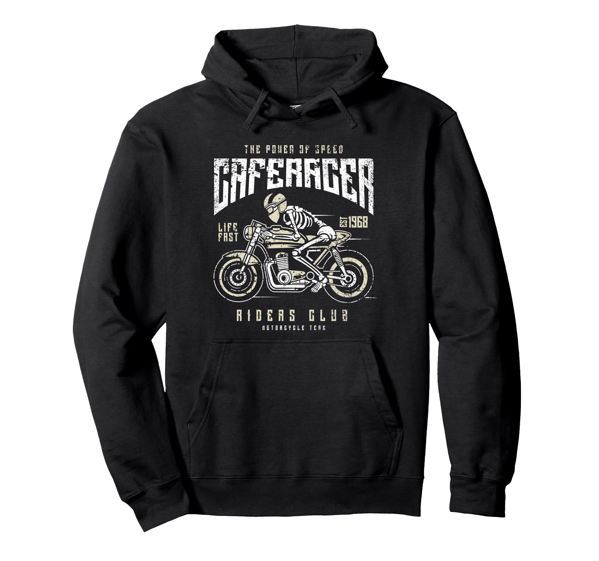 Cafe Racer Motorcycle Race Hoodie - Novelty Apparel for Adults - T-Shirt, Sweatshirt, Hoodie