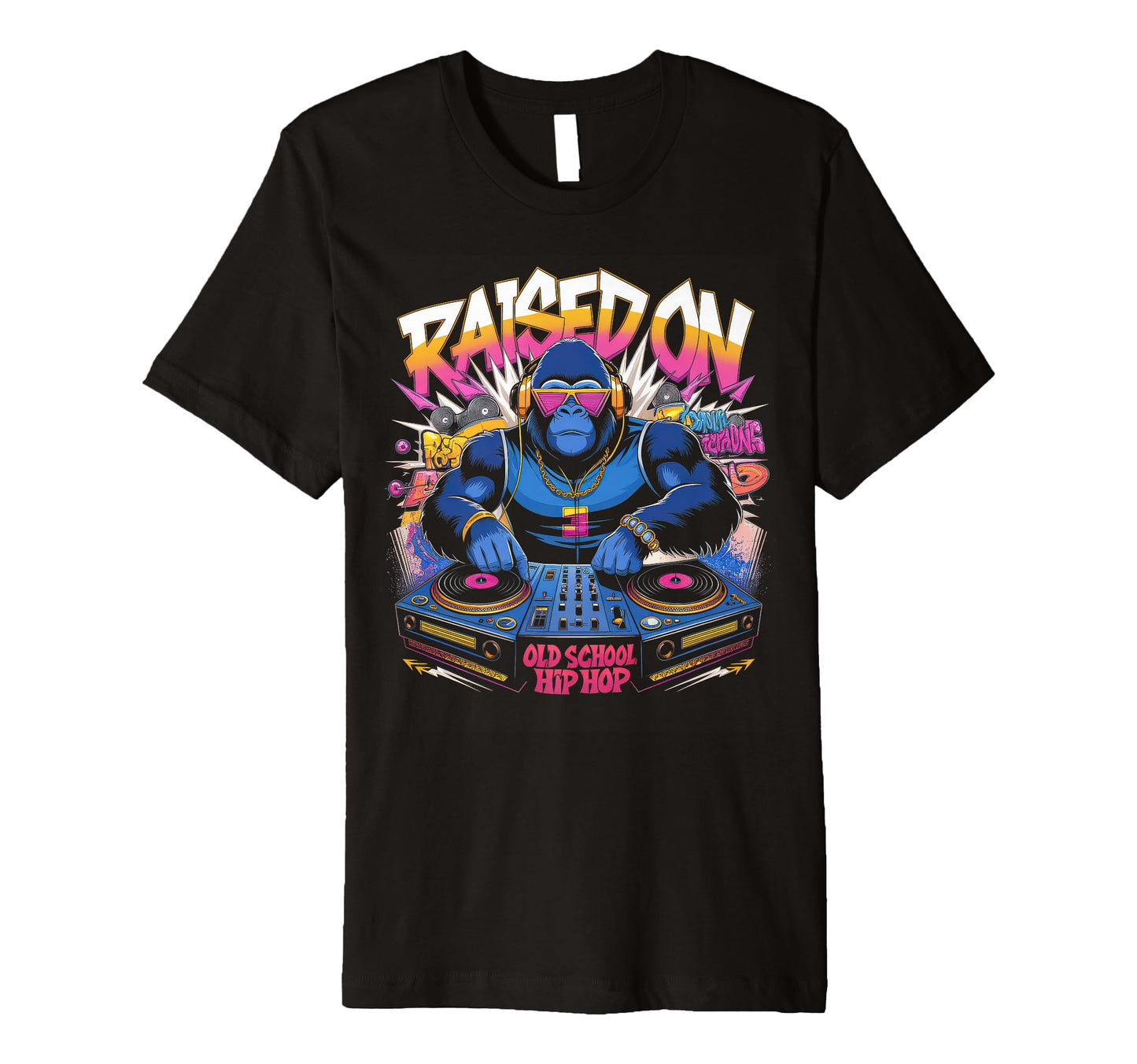 Raised Old School Graffiti Rap Hip Hop T-Shirt - Aesthetic Graphic Unisex - T-Shirt, Sweatshirt, Hoodie