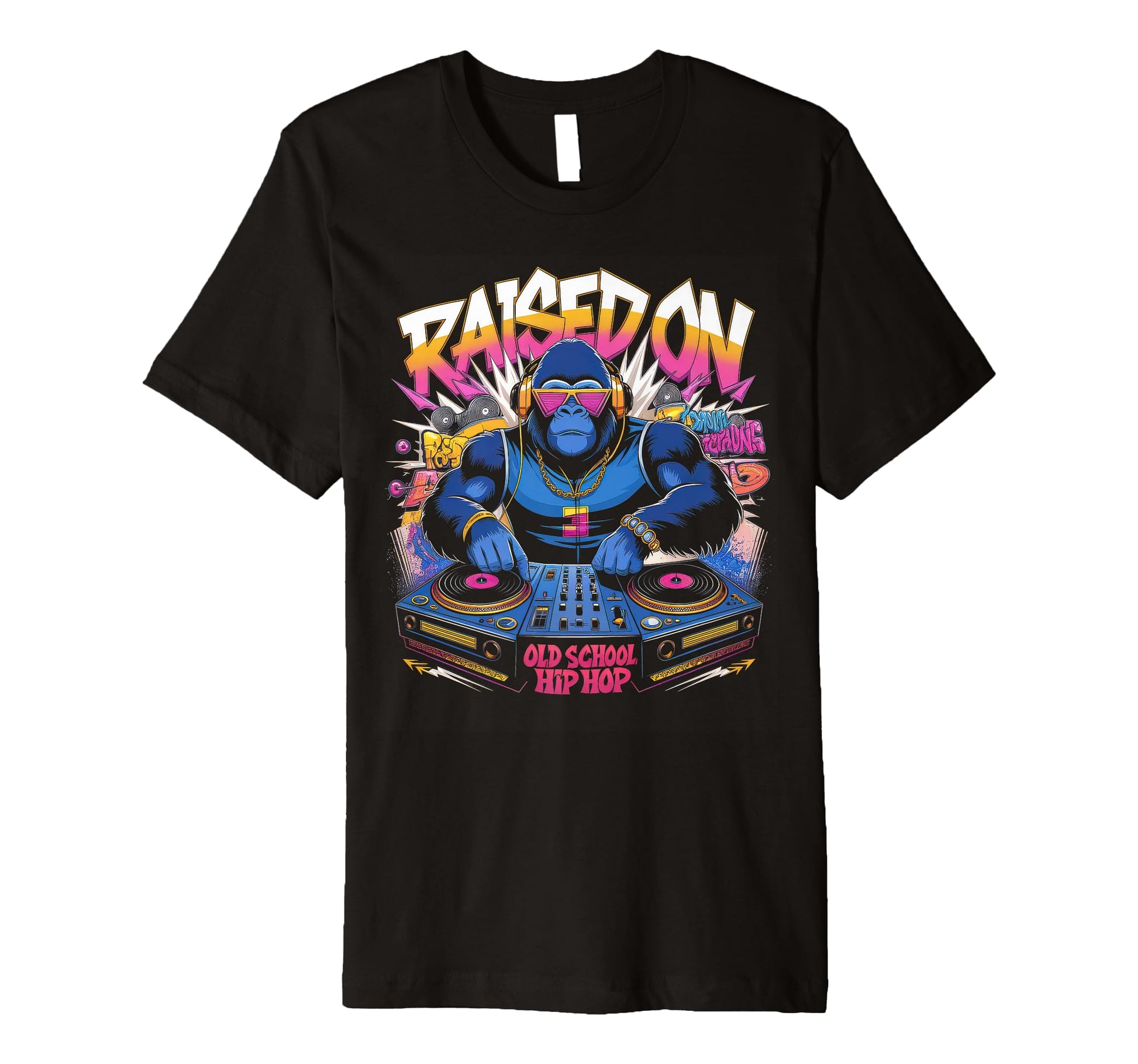 Raised Old School Graffiti Rap Hip Hop T-Shirt - Aesthetic Graphic Unisex - T-Shirt, Sweatshirt, Hoodie