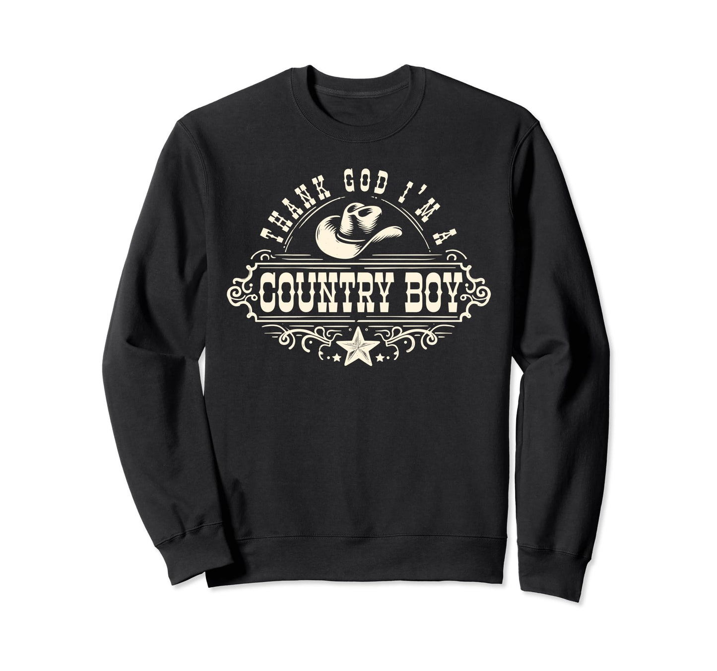 Thank God Im Country Music Cowboy Sweatshirt - Minimalist Print Unisex - T-Shirt, Sweatshirt, Hoodie
