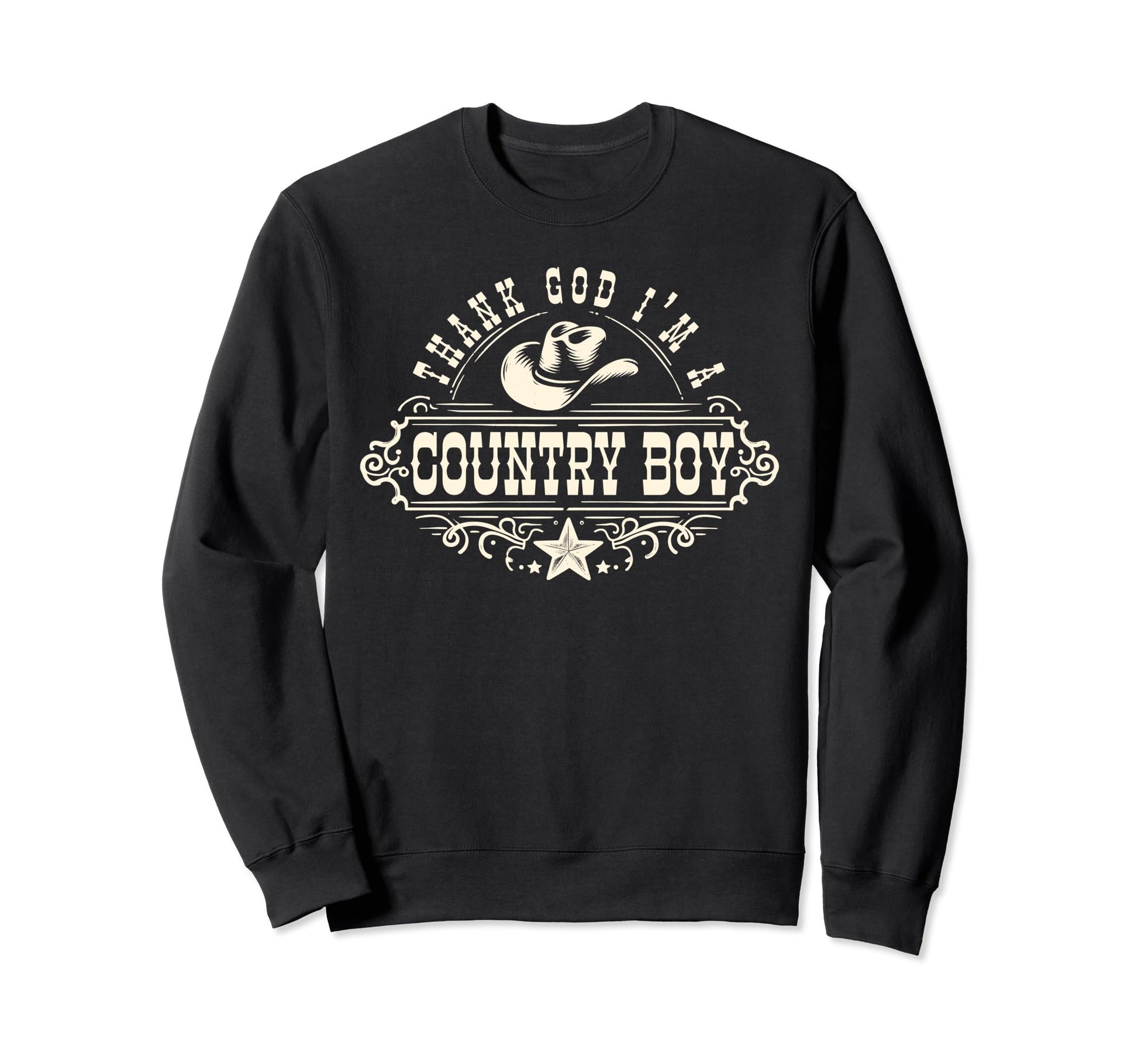 Thank God Im Country Music Cowboy Sweatshirt - Minimalist Print Unisex - T-Shirt, Sweatshirt, Hoodie