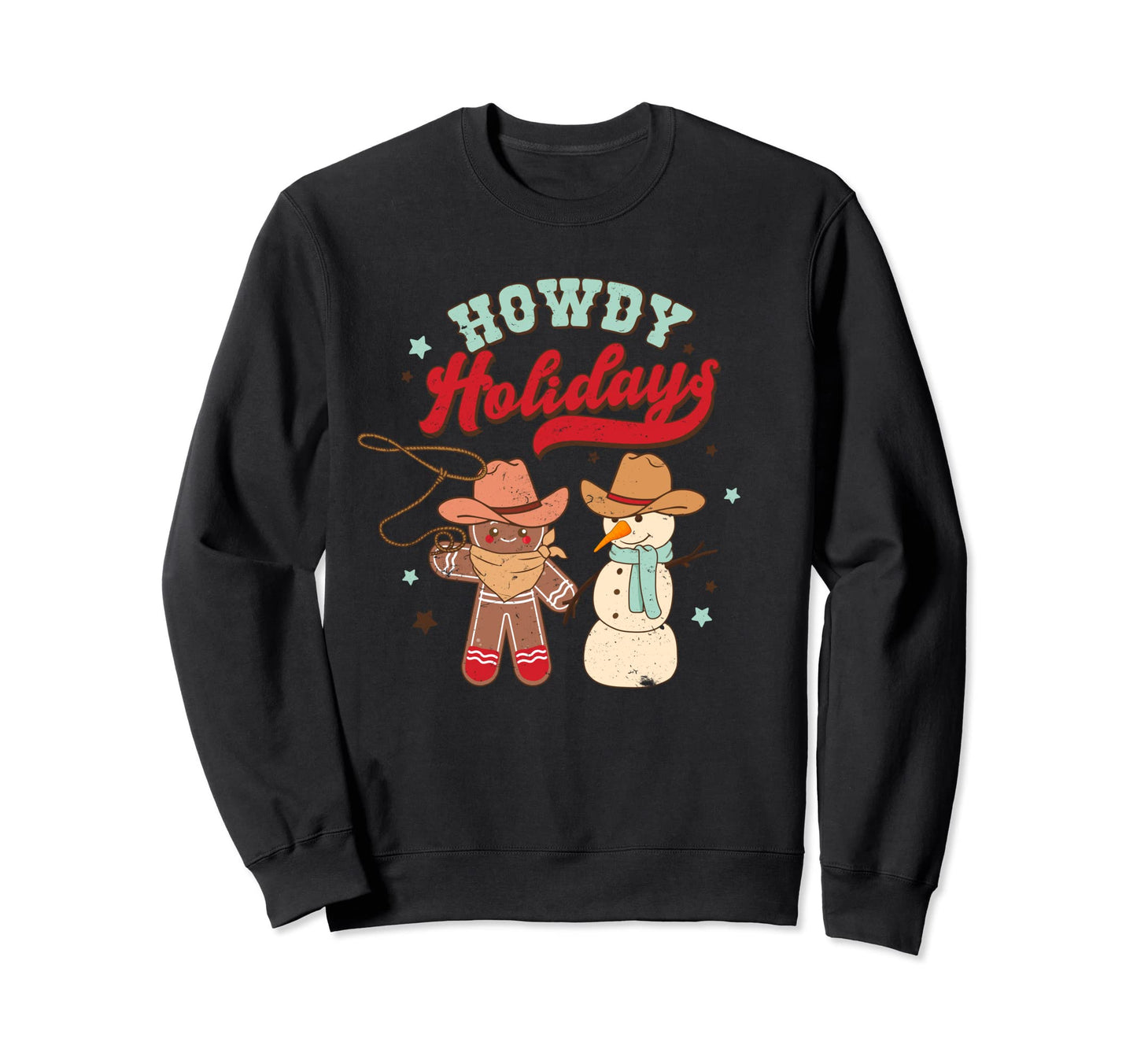 Howdy Holiday Cowboy Santa Western Sweatshirt - Custom Art Print for Adults - T-Shirt, Sweatshirt, Hoodie