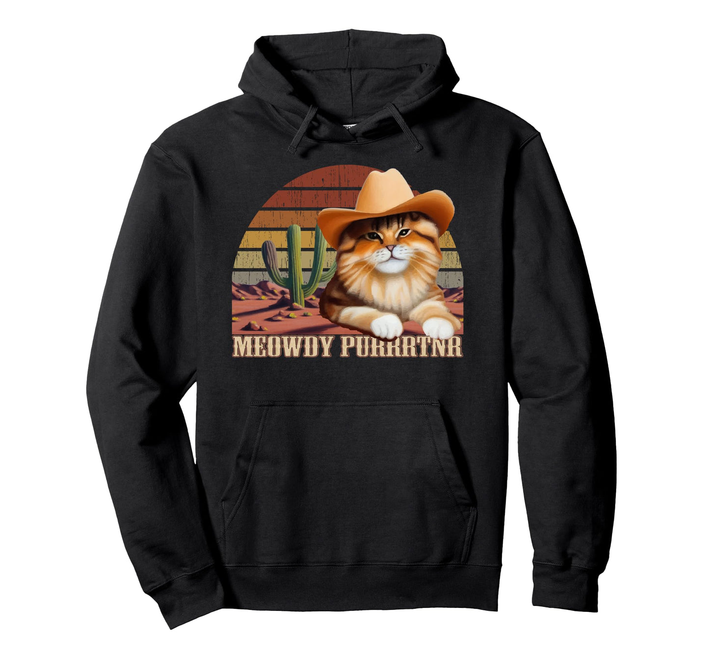 Meowdy Purrtnr Funny Howdy Partner Hoodie - Streetwear Style for Adults - T-Shirt, Sweatshirt, Hoodie