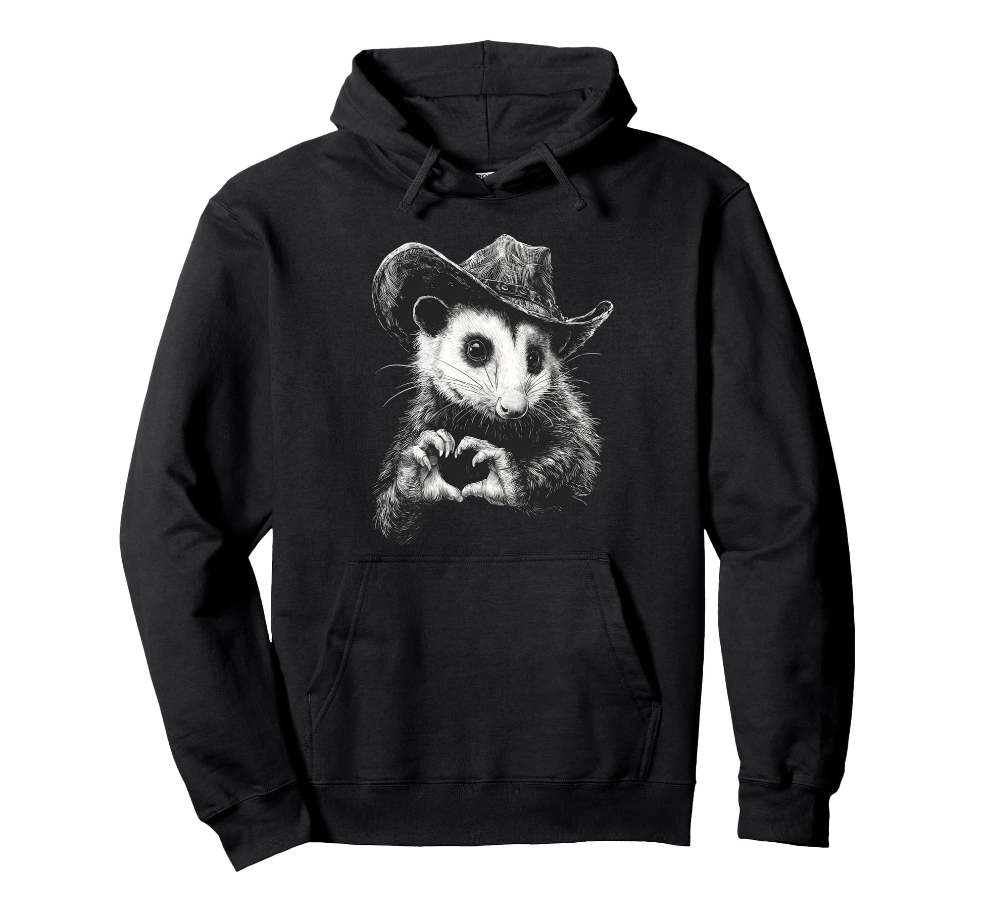 Opossum Cowboy Rodeo Cowgirl Possum Hoodie - Fun Novelty Design for Adults - T-Shirt, Sweatshirt, Hoodie