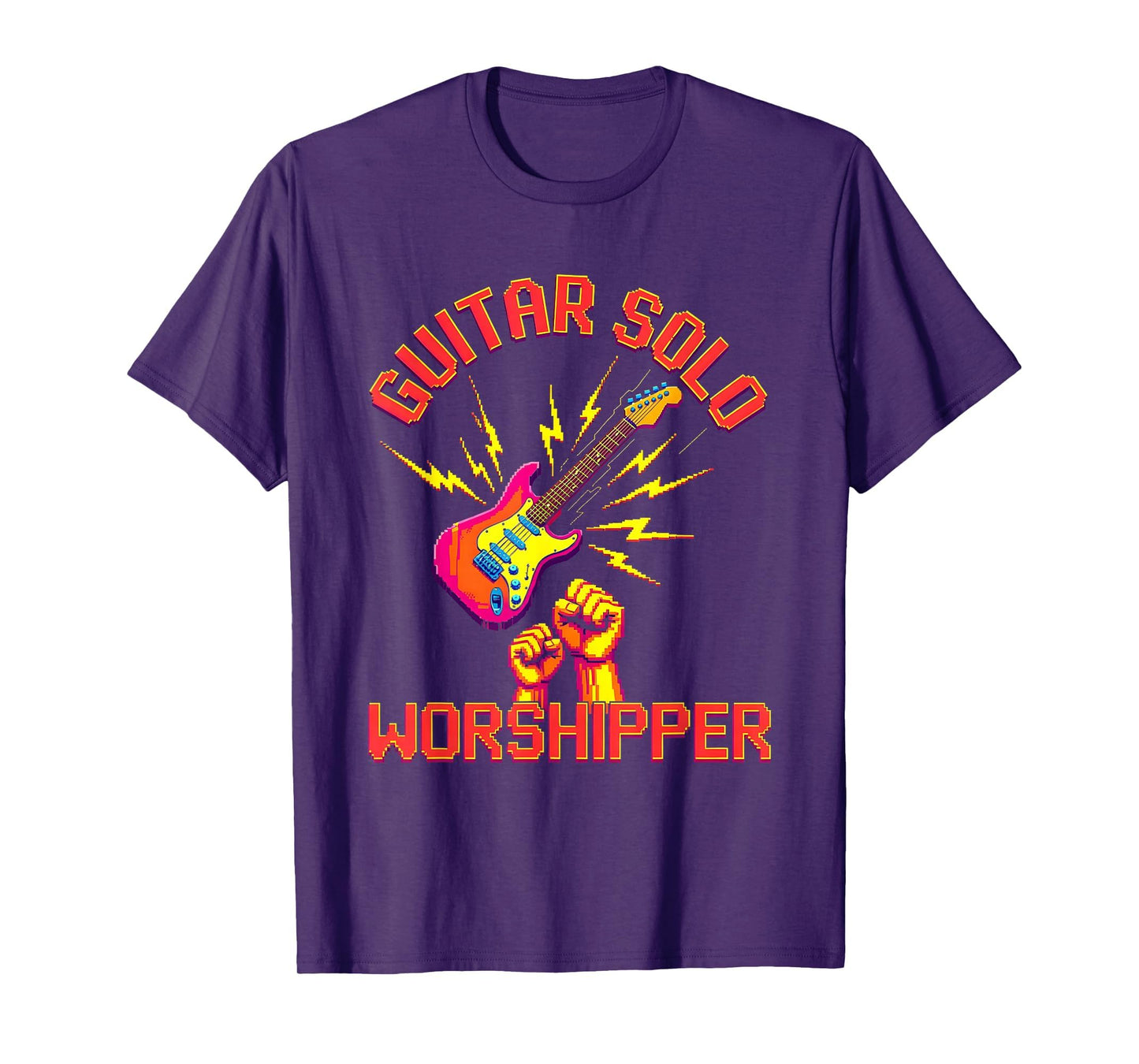 Guitar Solo Worshipper 90S Band Music T-Shirt - Custom Art Print for Adults - T-Shirt, Sweatshirt, Hoodie