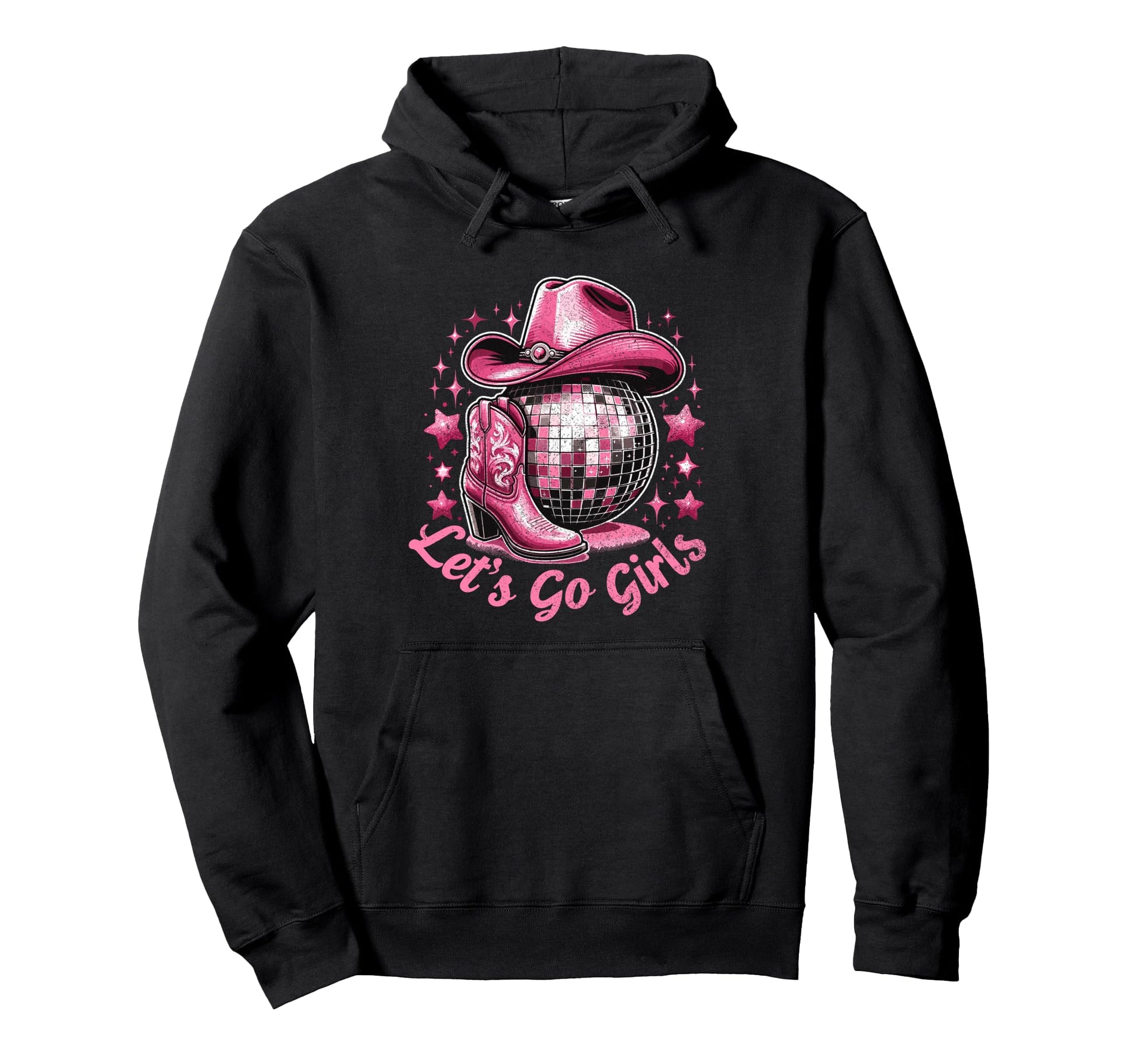 Western Cowgirl Rodeo Disco Hoodie - Streetwear Style for Adults - T-Shirt, Sweatshirt, Hoodie