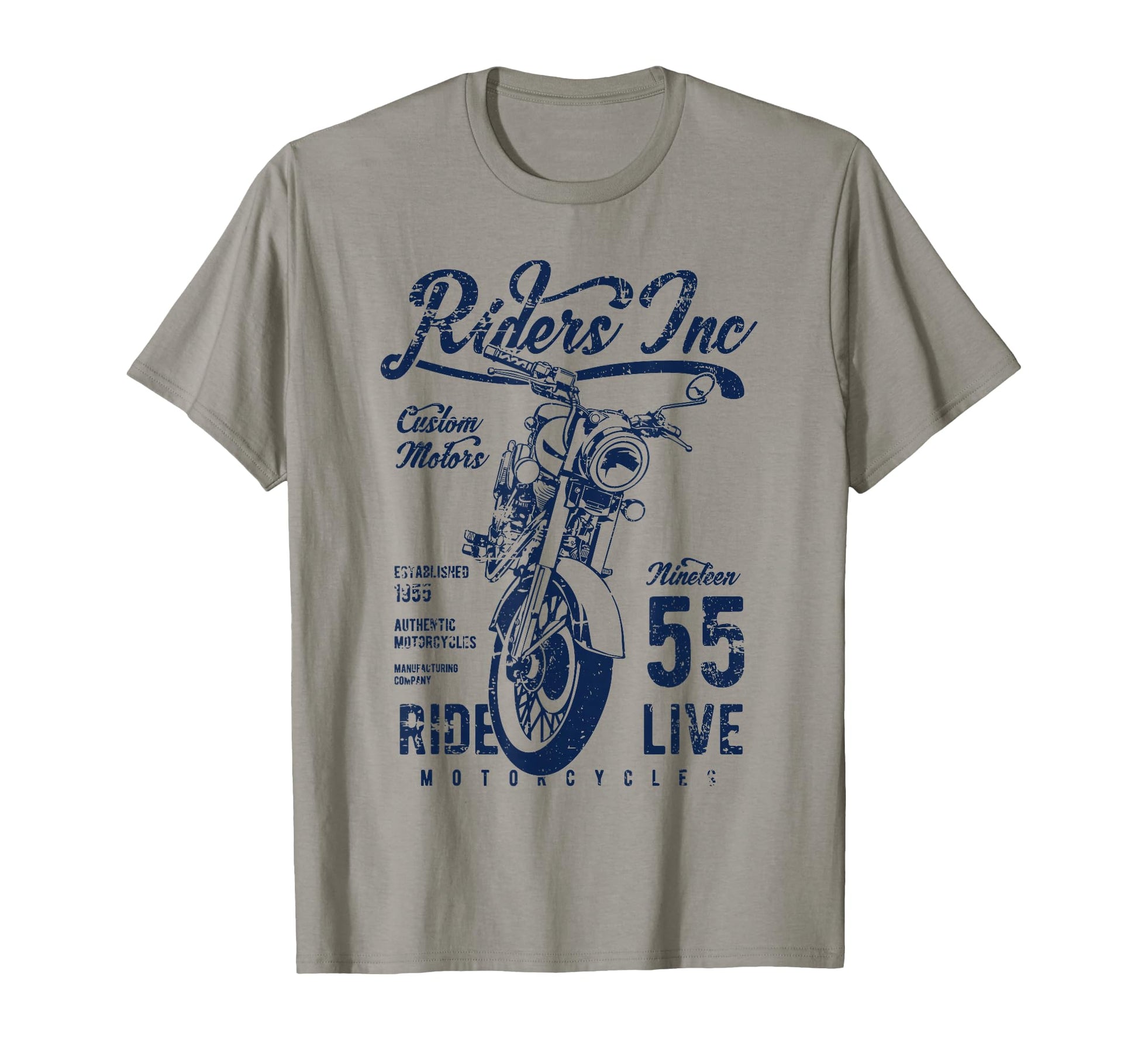 Riders Inc 1955 Motorcycle Distressed T-Shirt - Novelty Apparel Unisex - T-Shirt, Sweatshirt, Hoodie