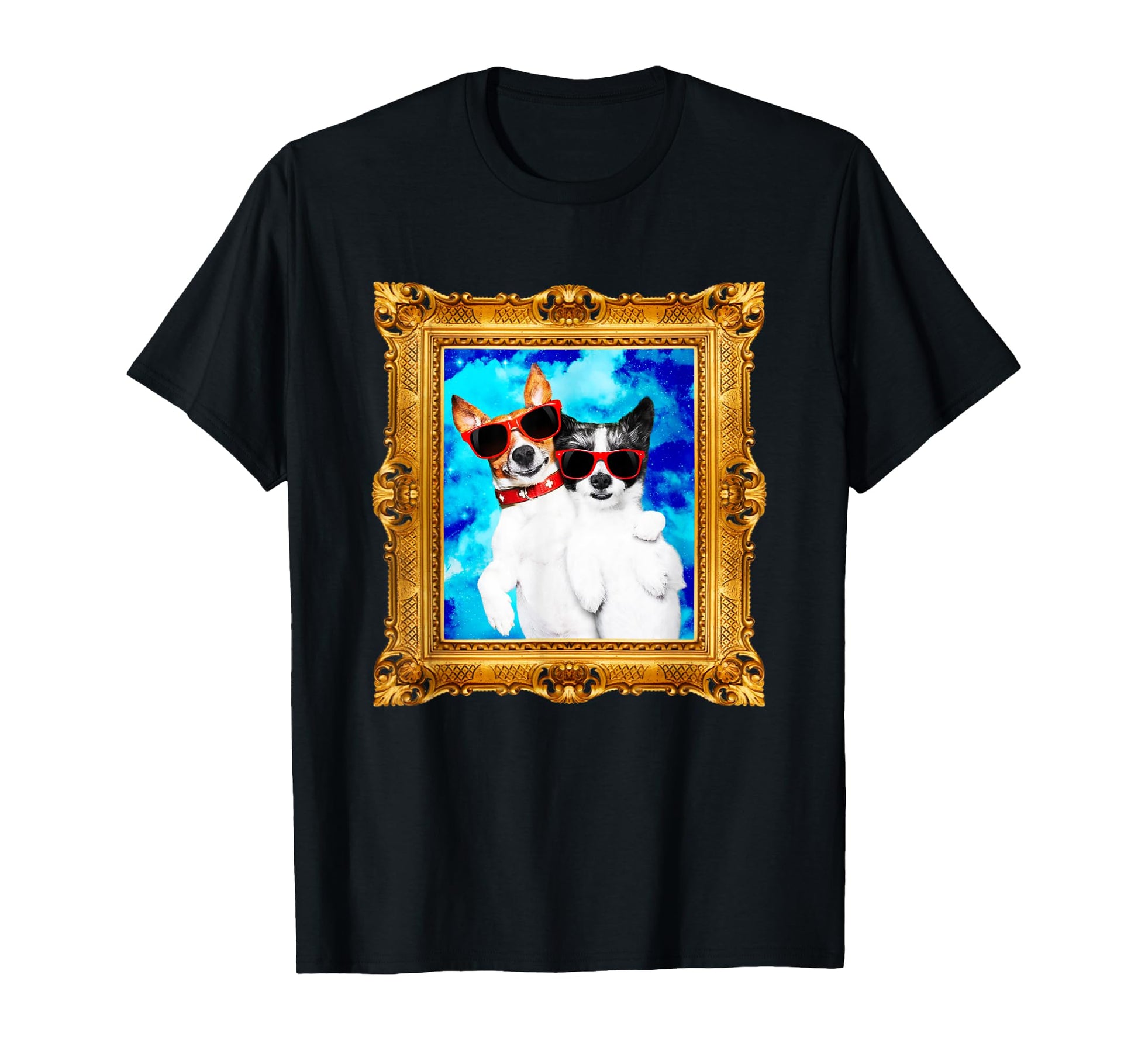 Funny Dogs Portrait Retrowave T-Shirt - Novelty Apparel for Adults - T-Shirt, Sweatshirt, Hoodie