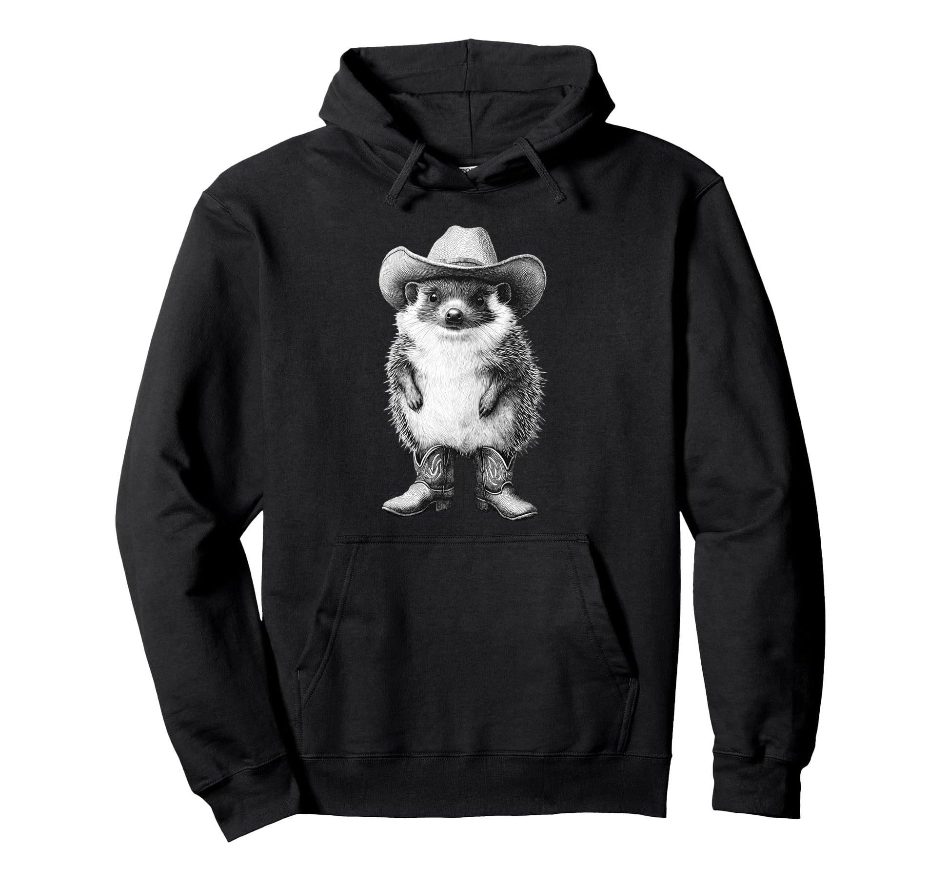 Hedgehog Cowboy Rodeo Cowgirl Western Hoodie - Streetwear Style Men Women - T-Shirt, Sweatshirt, Hoodie
