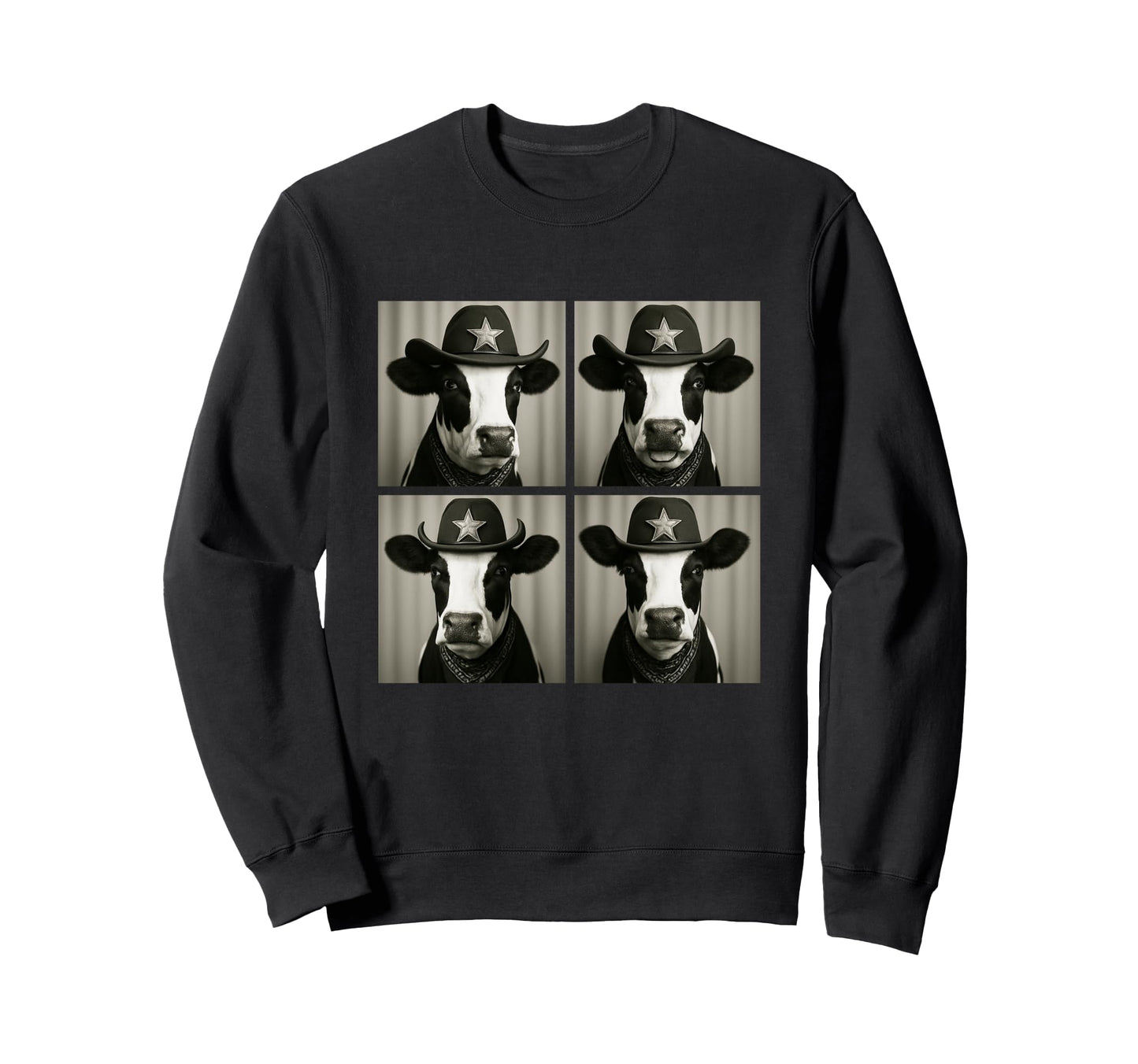 Funny Dairy Cow Cowboy Western Sweatshirt - Streetwear Style for Adults - T-Shirt, Sweatshirt, Hoodie