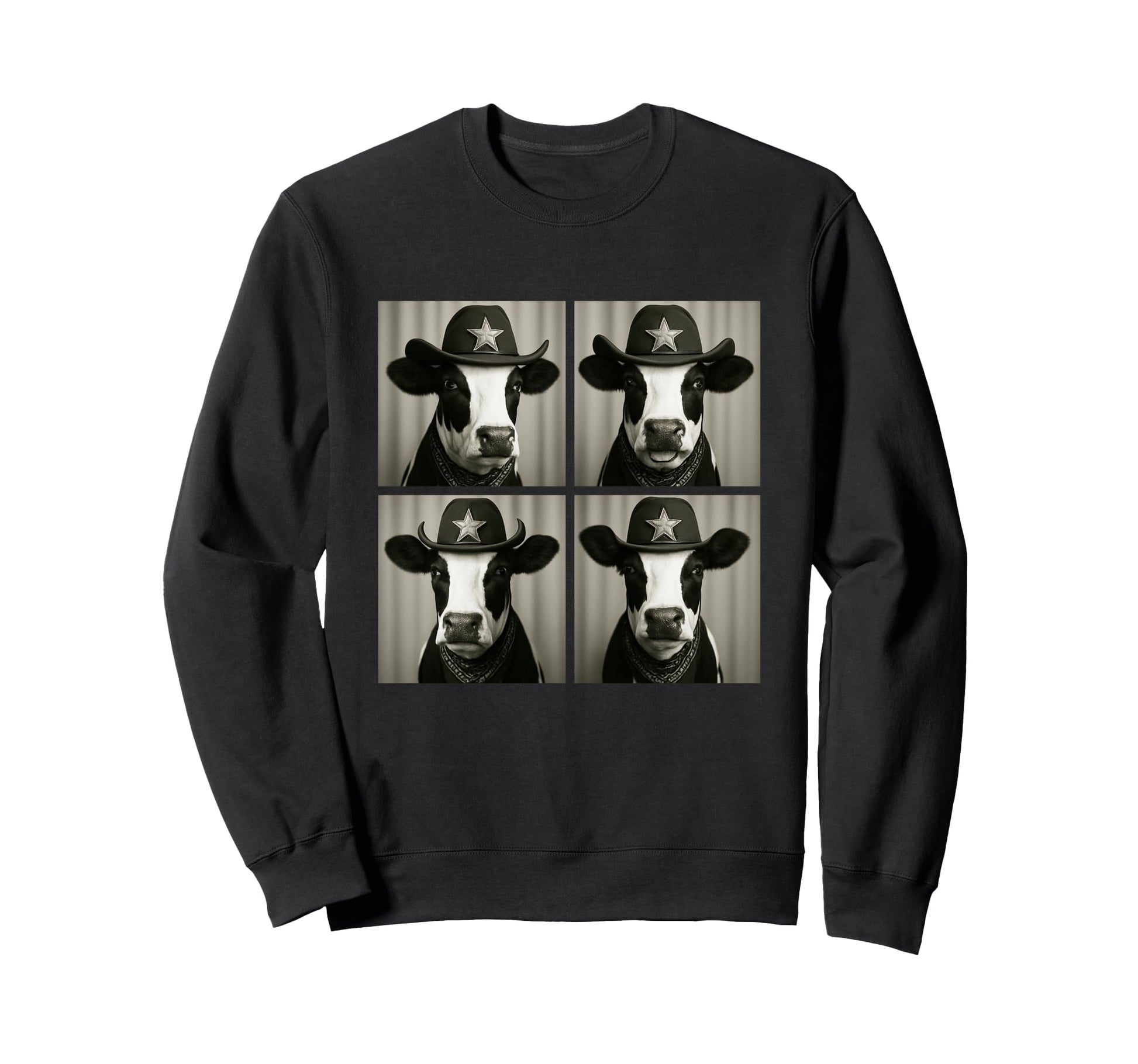 Funny Dairy Cow Cowboy Western Sweatshirt - Streetwear Style for Adults - T-Shirt, Sweatshirt, Hoodie