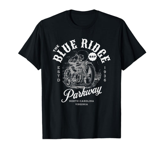 Blue Ridge Parkway Motorcycle T-Shirt - Trendy Graphic Men Women - T-Shirt, Sweatshirt, Hoodie