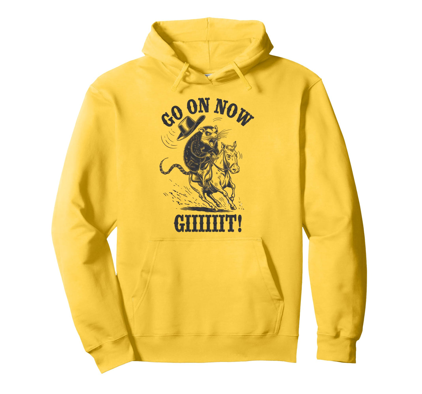 Go Now Git Cowboy Opossum Country Hoodie - Novelty Apparel Men Women - T-Shirt, Sweatshirt, Hoodie