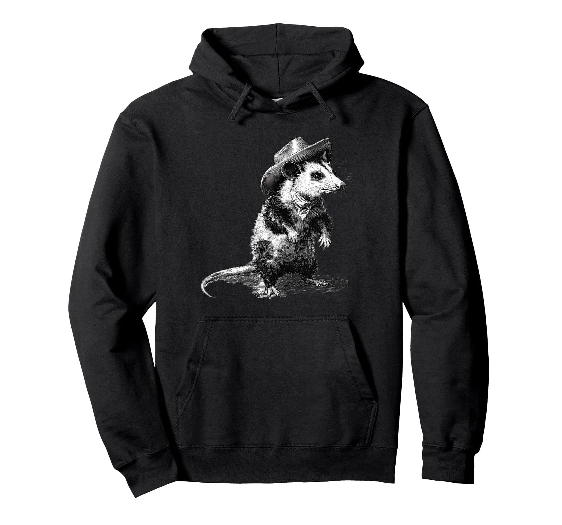 Opossum Cowboy Rodeo Cowgirl Western Hoodie - Fun Novelty Design Men Women - T-Shirt, Sweatshirt, Hoodie