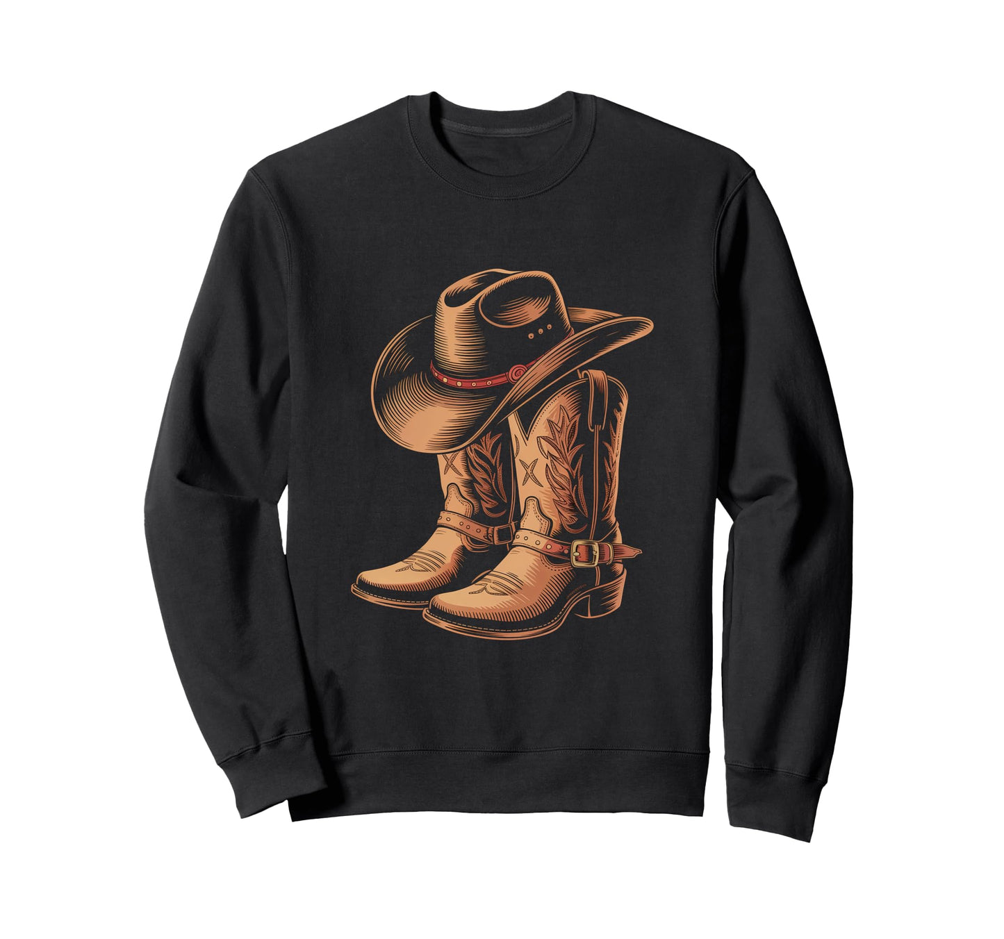Cowboy Boots Western Country Sweatshirt - Fun Novelty Design Unisex - T-Shirt, Sweatshirt, Hoodie