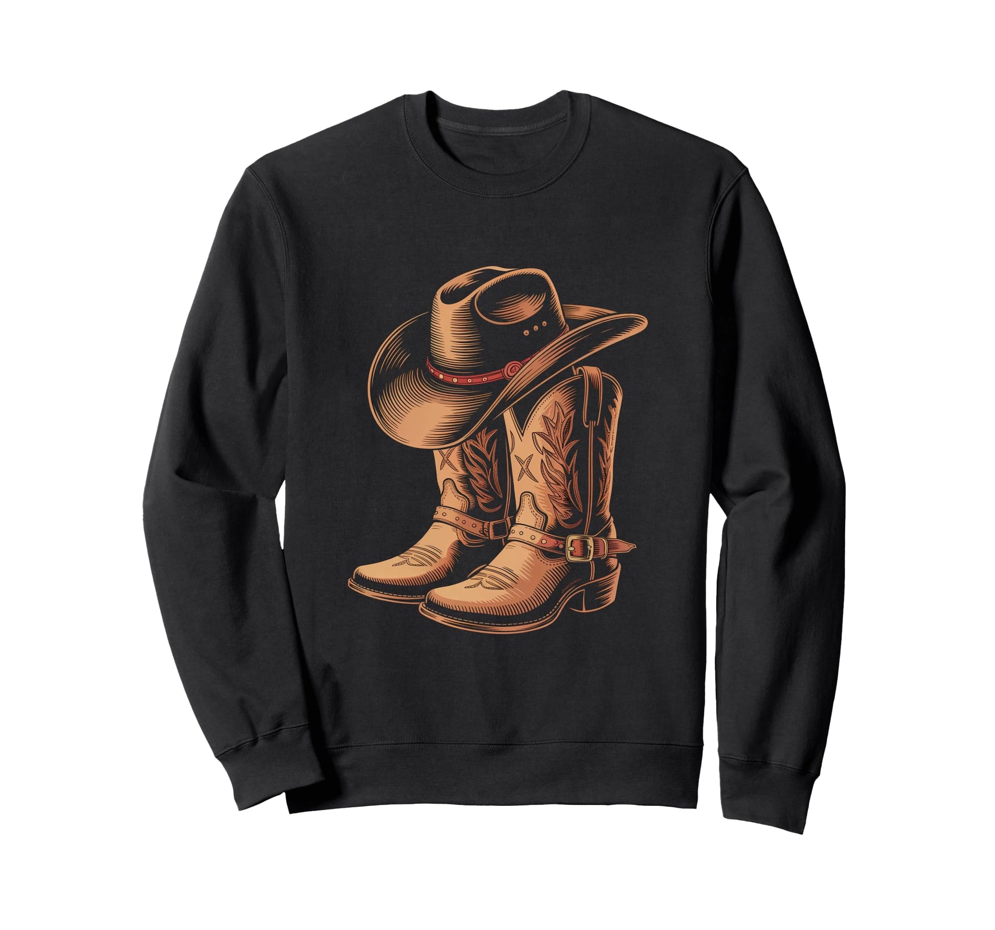 Cowboy Boots Western Country Sweatshirt - Fun Novelty Design Unisex - T-Shirt, Sweatshirt, Hoodie
