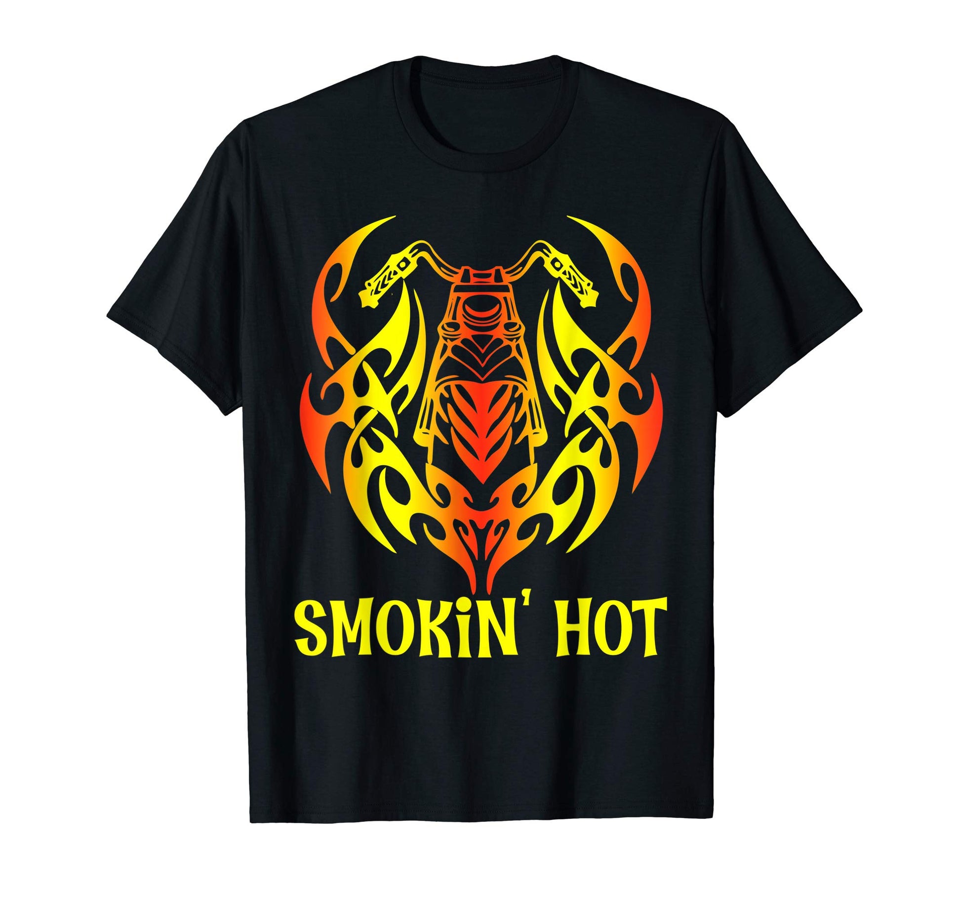 Biker Tattoo Motorcycle Smokin Hot Flames T-Shirt - Unique Graphic Unisex - T-Shirt, Sweatshirt, Hoodie