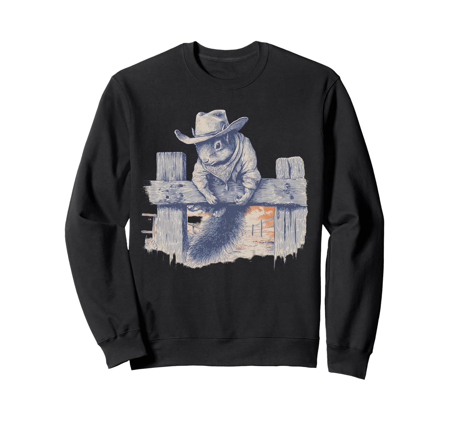 Country Cowboy Squirrel Rodeo Sweatshirt - Fun Novelty Design Men Women - T-Shirt, Sweatshirt, Hoodie