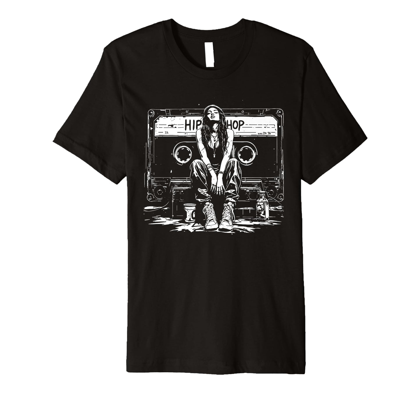 Cassette Tape Hip Hop Graffiti T-Shirt - Minimalist Print for Adults - T-Shirt, Sweatshirt, Hoodie
