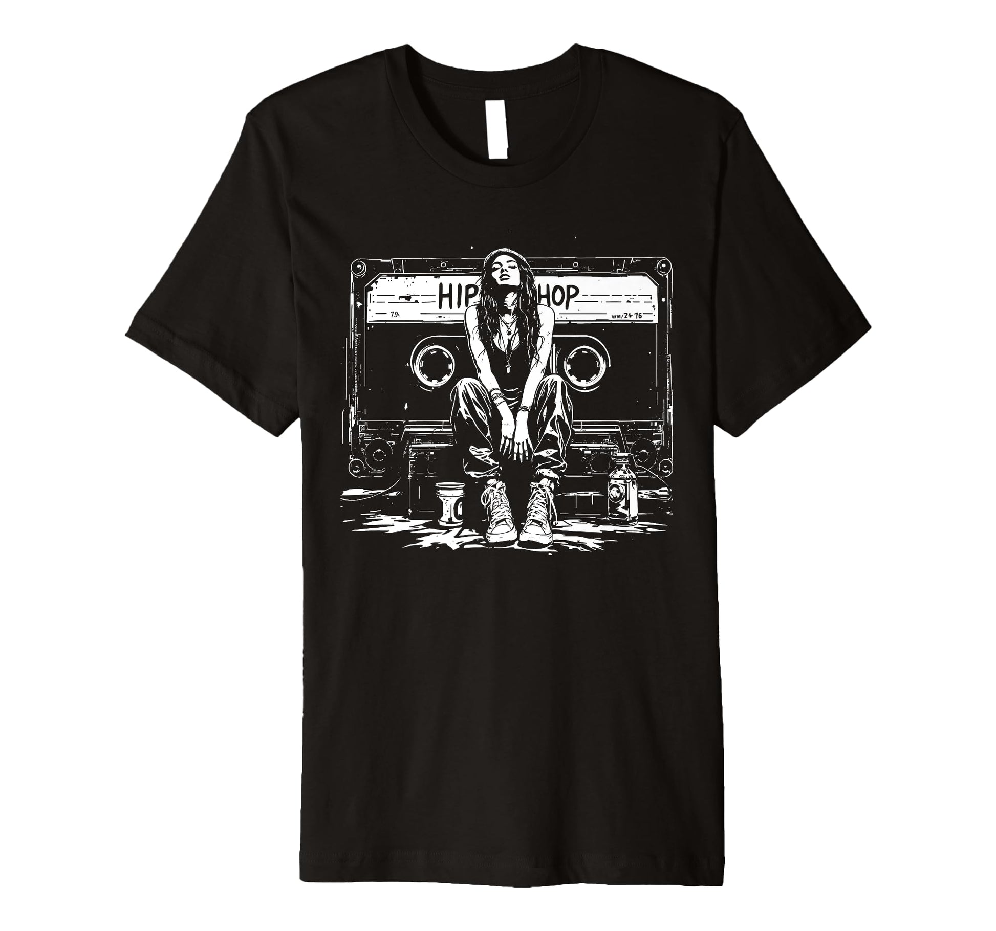 Cassette Tape Hip Hop Graffiti T-Shirt - Minimalist Print for Adults - T-Shirt, Sweatshirt, Hoodie