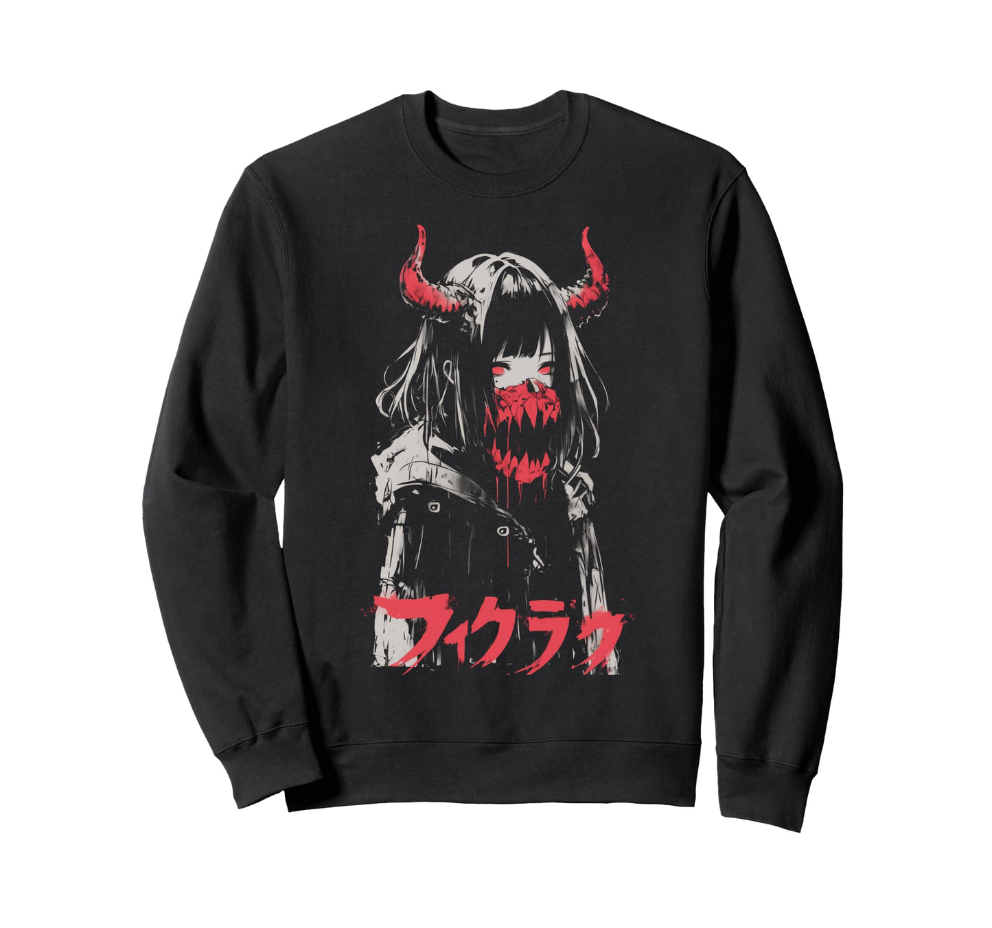 Goth Grunge Demon Anime Waifu Sweatshirt - Trendy Graphic for Adults - T-Shirt, Sweatshirt, Hoodie