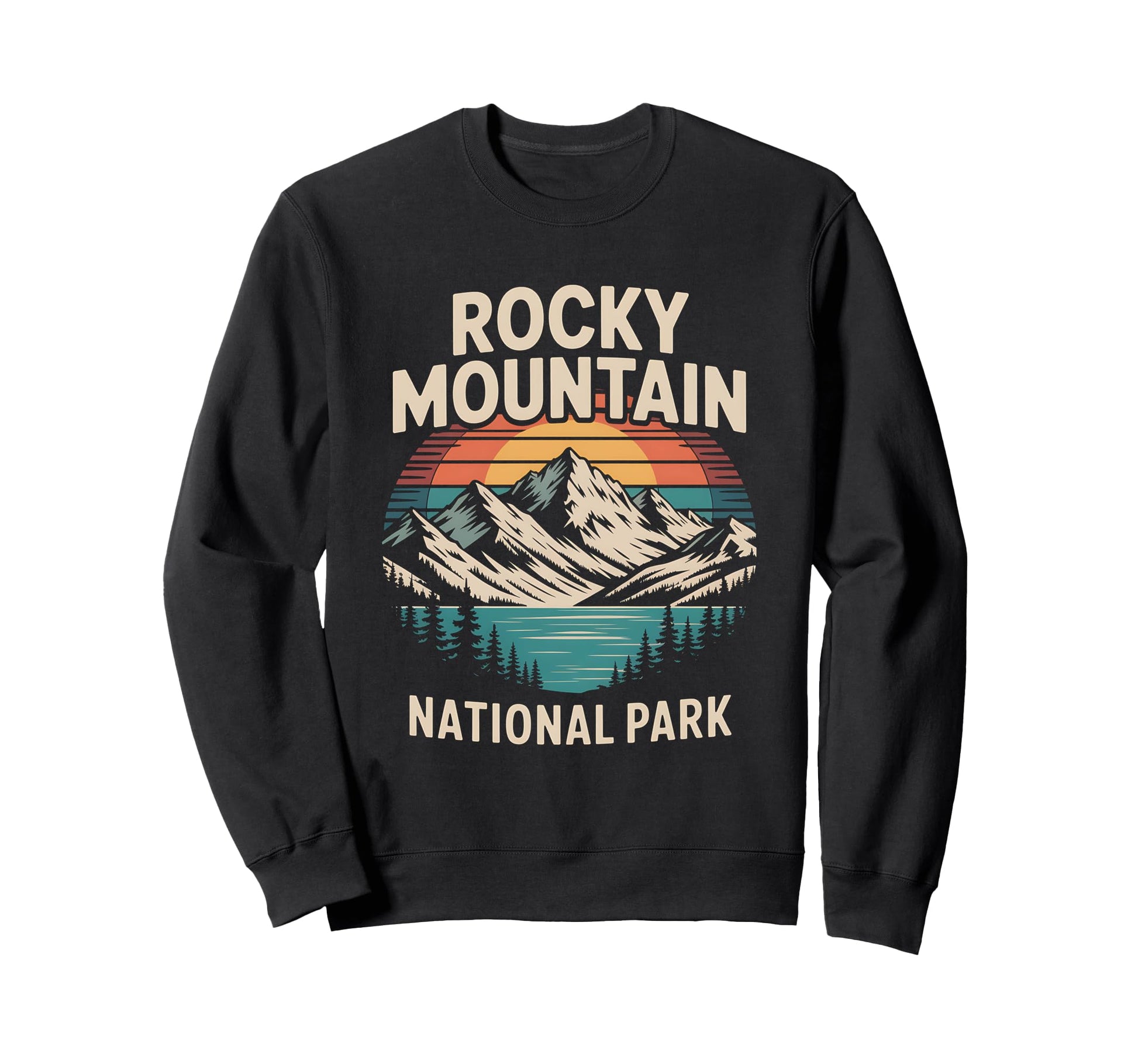 Rocky Mountain National Park Hiking Sweatshirt - Graphic Print Unisex - T-Shirt, Sweatshirt, Hoodie