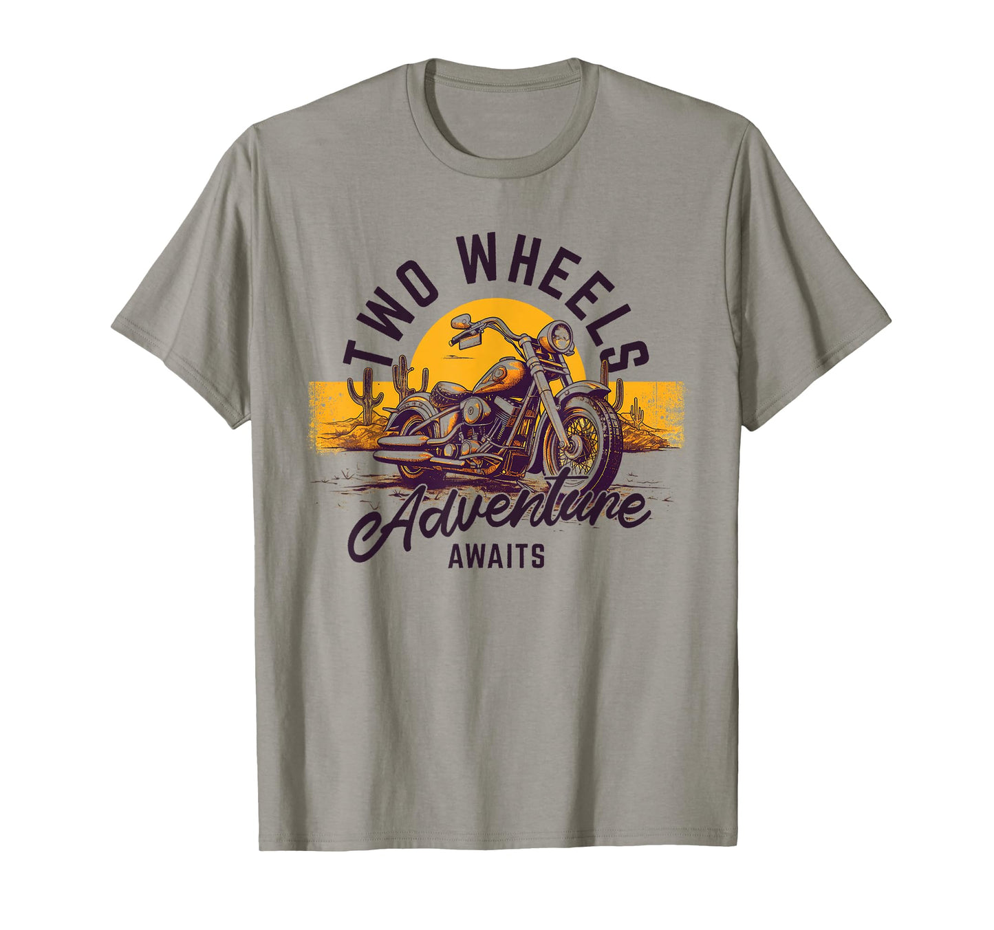 Two Wheels Adventure Awaits Motorcycle T-Shirt - Novelty Apparel Unisex - T-Shirt, Sweatshirt, Hoodie