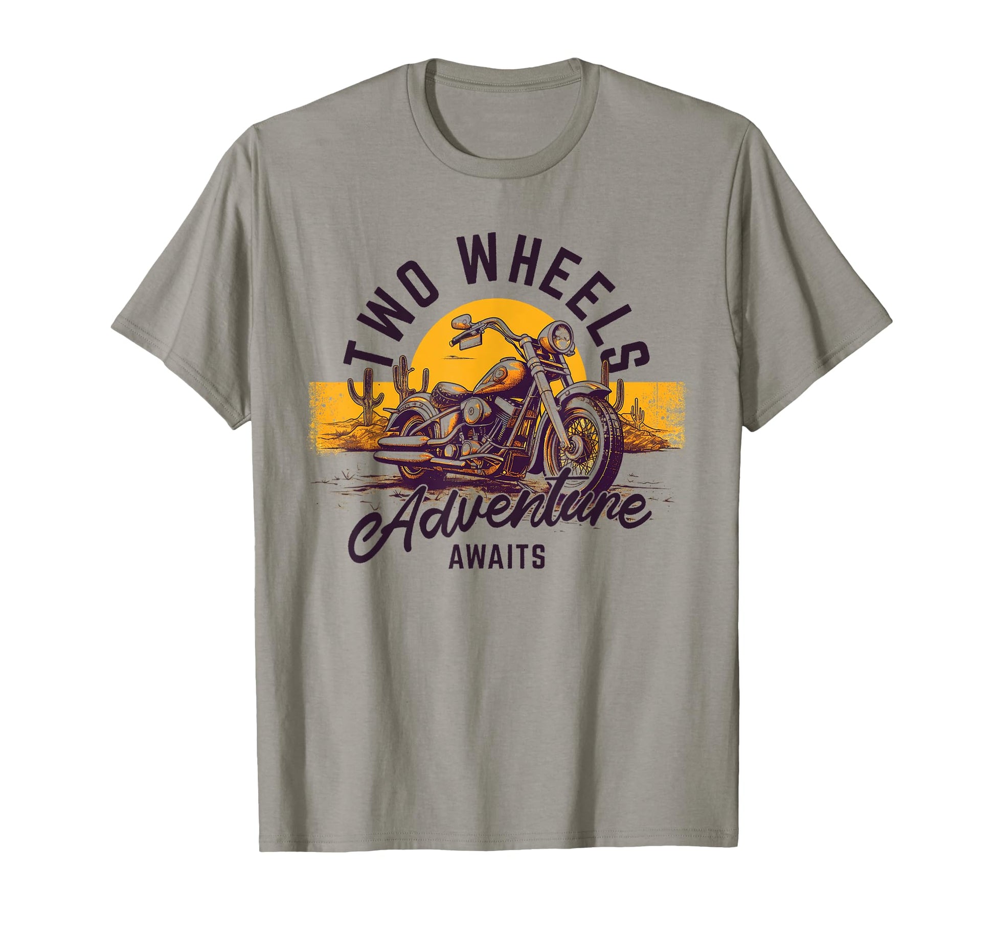 Two Wheels Adventure Awaits Motorcycle T-Shirt - Novelty Apparel Unisex - T-Shirt, Sweatshirt, Hoodie