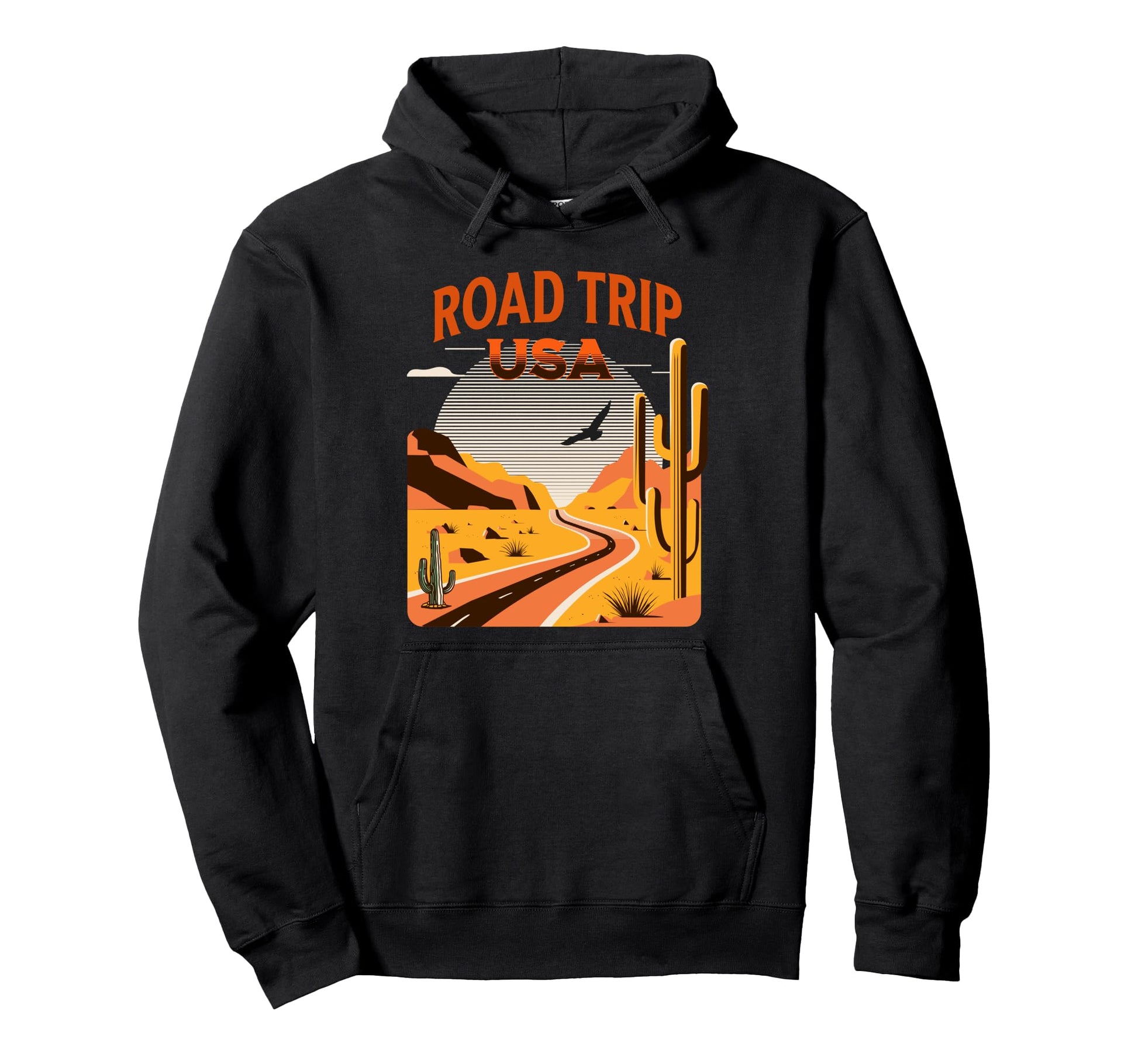 Us Road Trip Desert Landscape Usa Hoodie - Graphic Print Men Women - T-Shirt, Sweatshirt, Hoodie