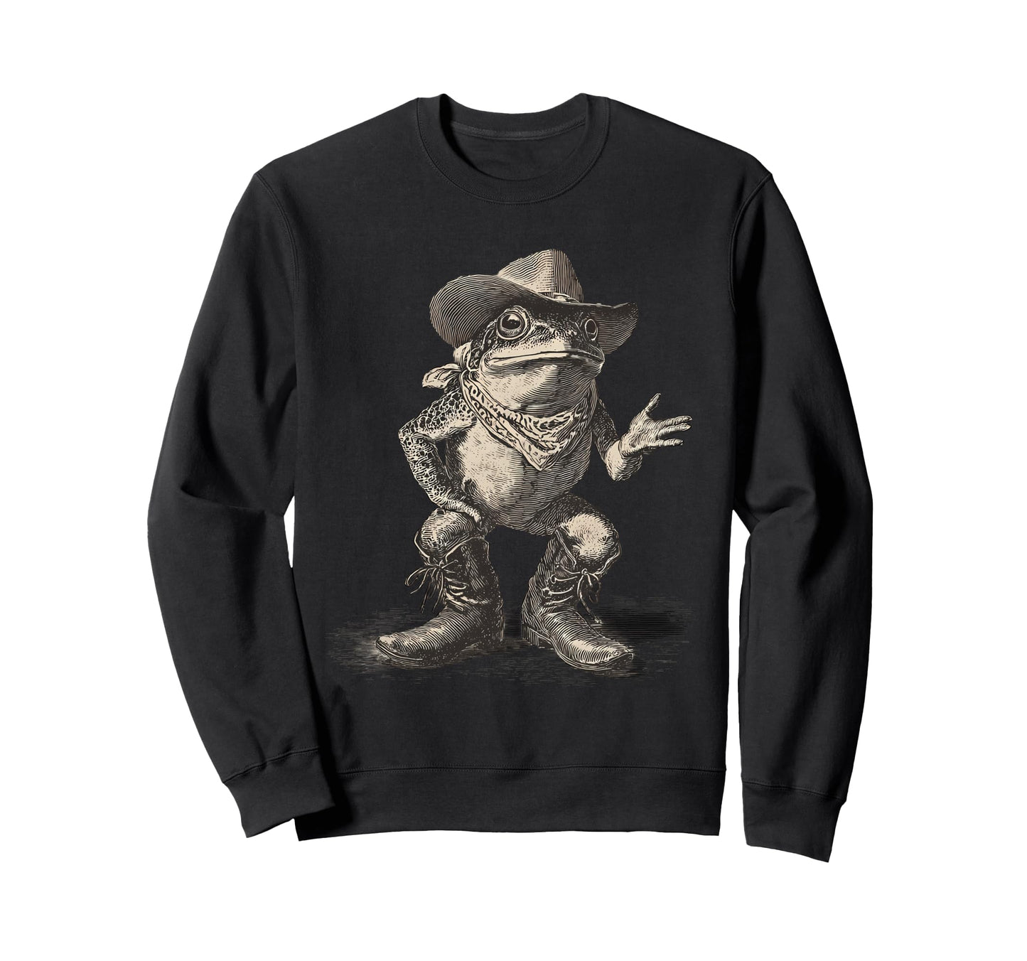 Country Cowboy Frog Toad Rodeo Sweatshirt - Unique Graphic Men Women - T-Shirt, Sweatshirt, Hoodie