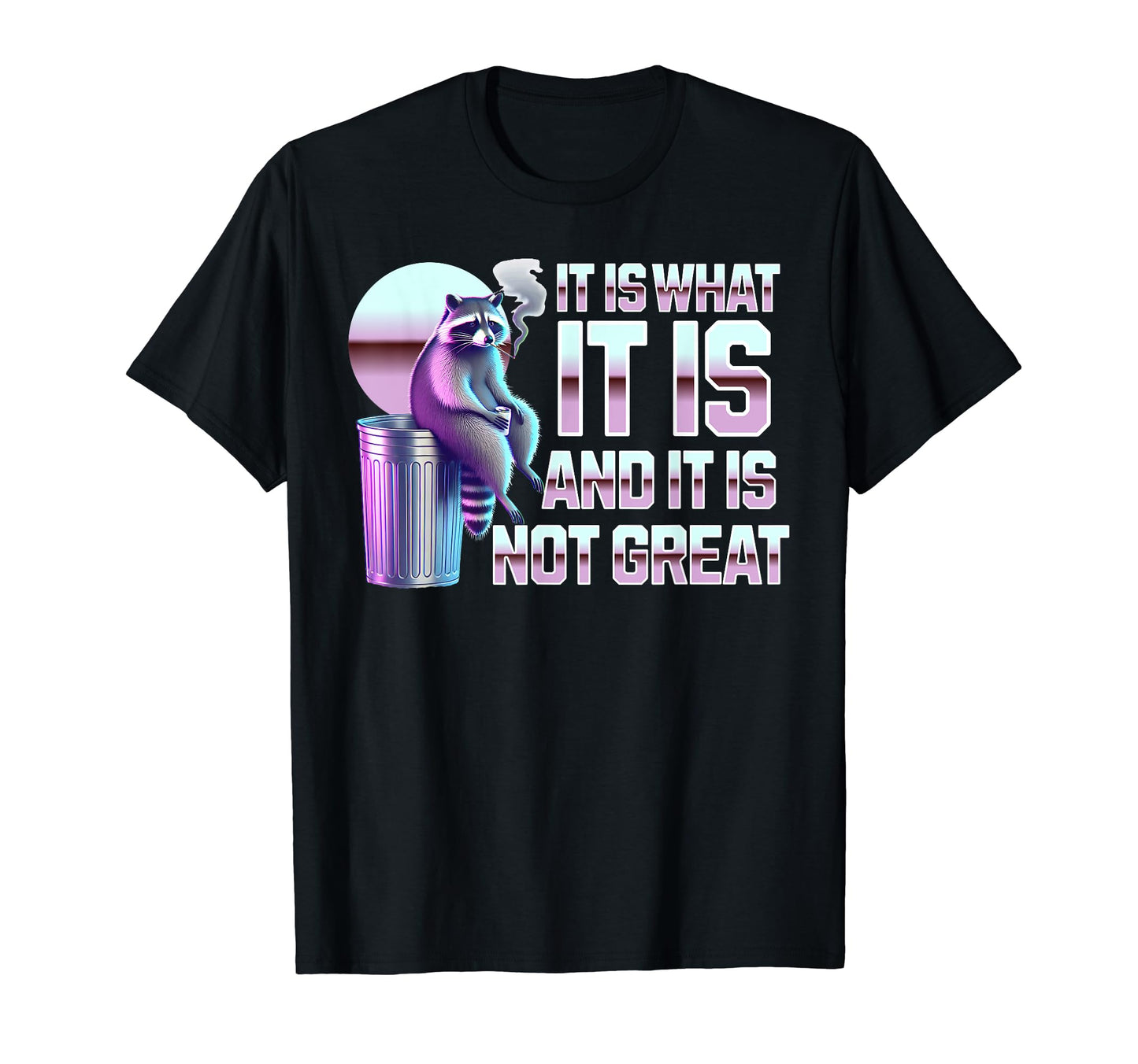 Funny Raccoon Meme Pastel Vaporwave T-Shirt - Minimalist Print for Adults - T-Shirt, Sweatshirt, Hoodie