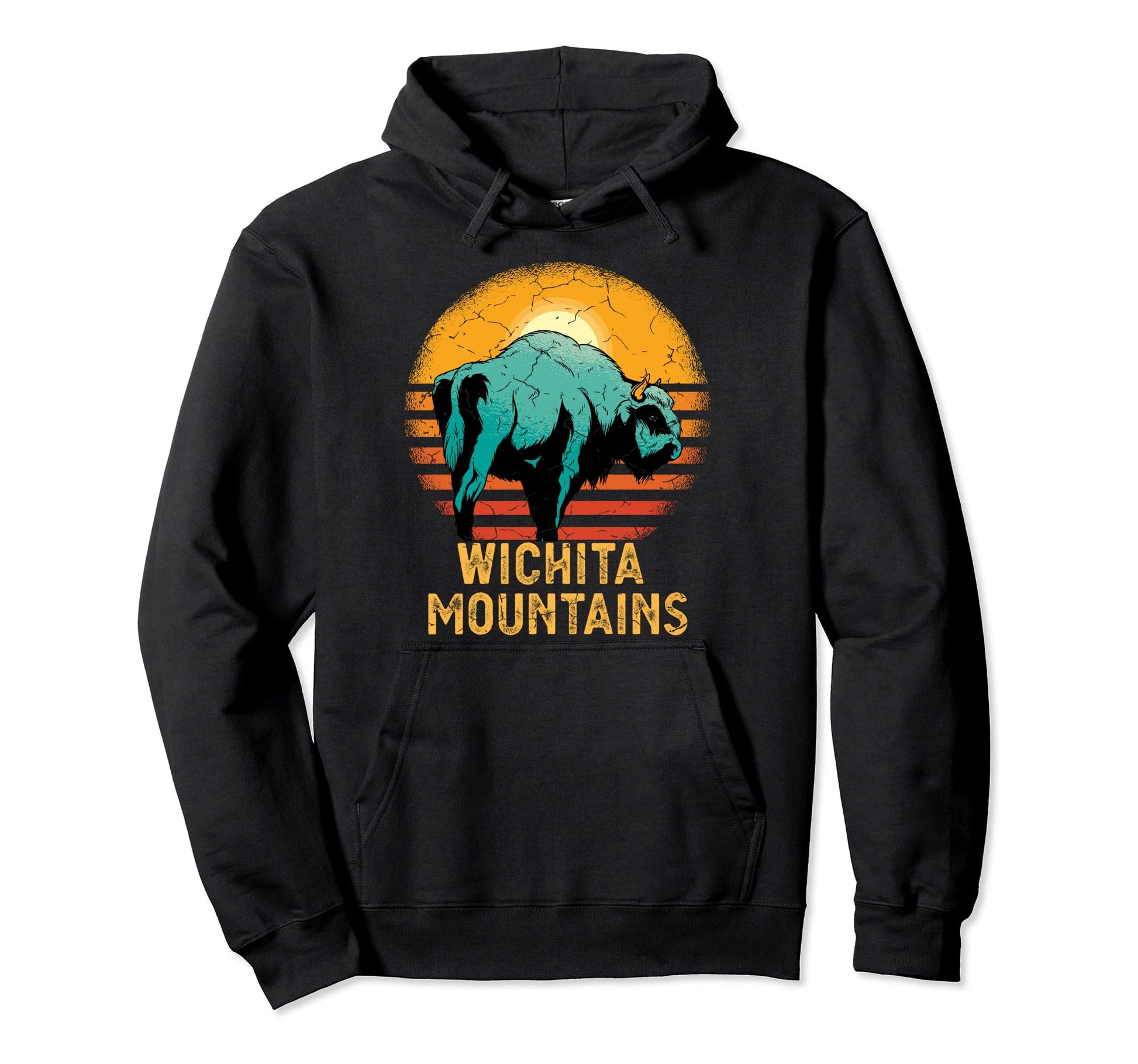 Bison Wichita Mountains National Park Hoodie - Casual Everyday Wear Unisex - T-Shirt, Sweatshirt, Hoodie