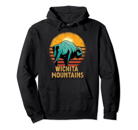 Bison Wichita Mountains National Park Hoodie - Casual Everyday Wear Unisex - T-Shirt, Sweatshirt, Hoodie