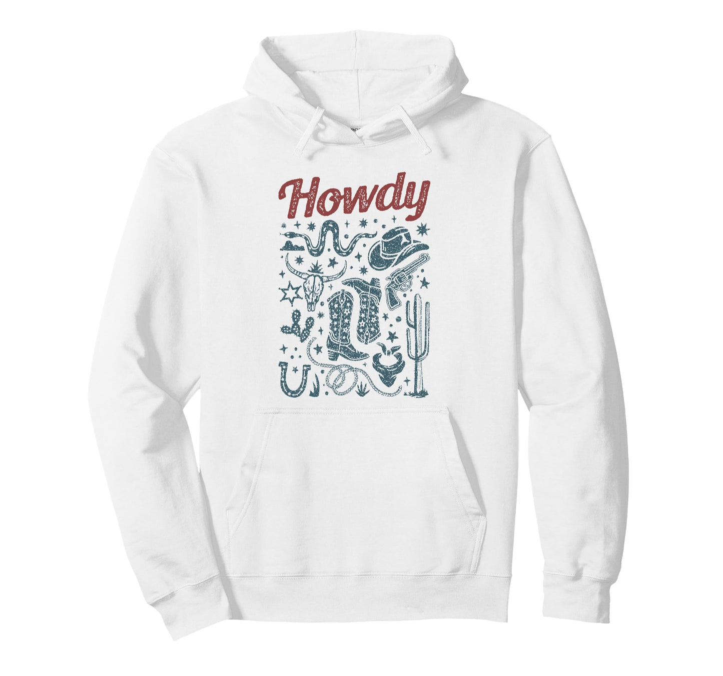 Rodeo Howdy Cowgirl Cowboy Hat Hoodie - Fun Novelty Design for Adults - T-Shirt, Sweatshirt, Hoodie