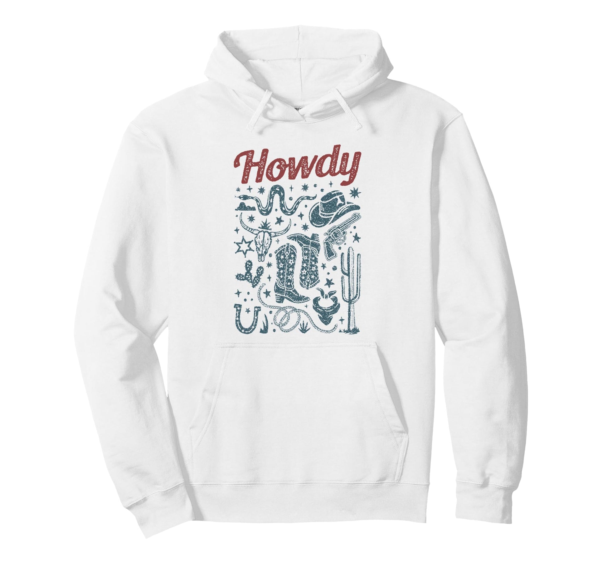 Rodeo Howdy Cowgirl Cowboy Hat Hoodie - Fun Novelty Design for Adults - T-Shirt, Sweatshirt, Hoodie