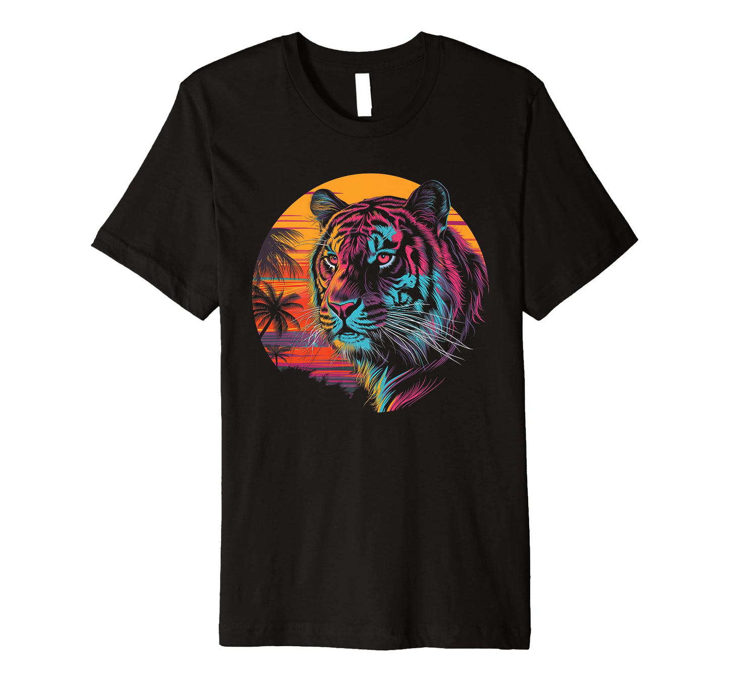 Tiger Vaporwave Aesthetic Synthwave T-Shirt - Custom Art Print for Adults - T-Shirt, Sweatshirt, Hoodie