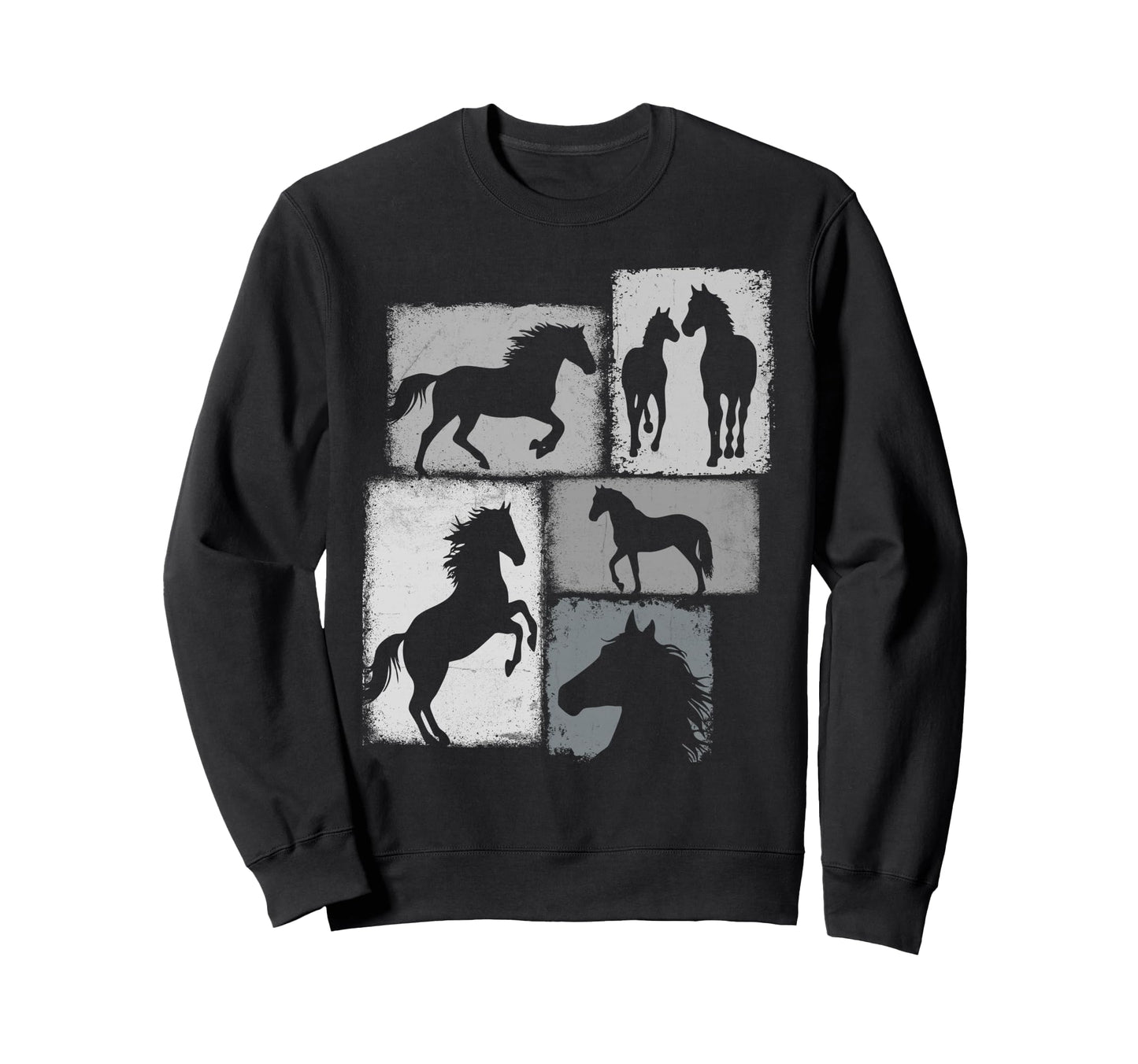Horse Collage Cowboy Cowgirl Sweatshirt - Aesthetic Graphic Men Women - T-Shirt, Sweatshirt, Hoodie