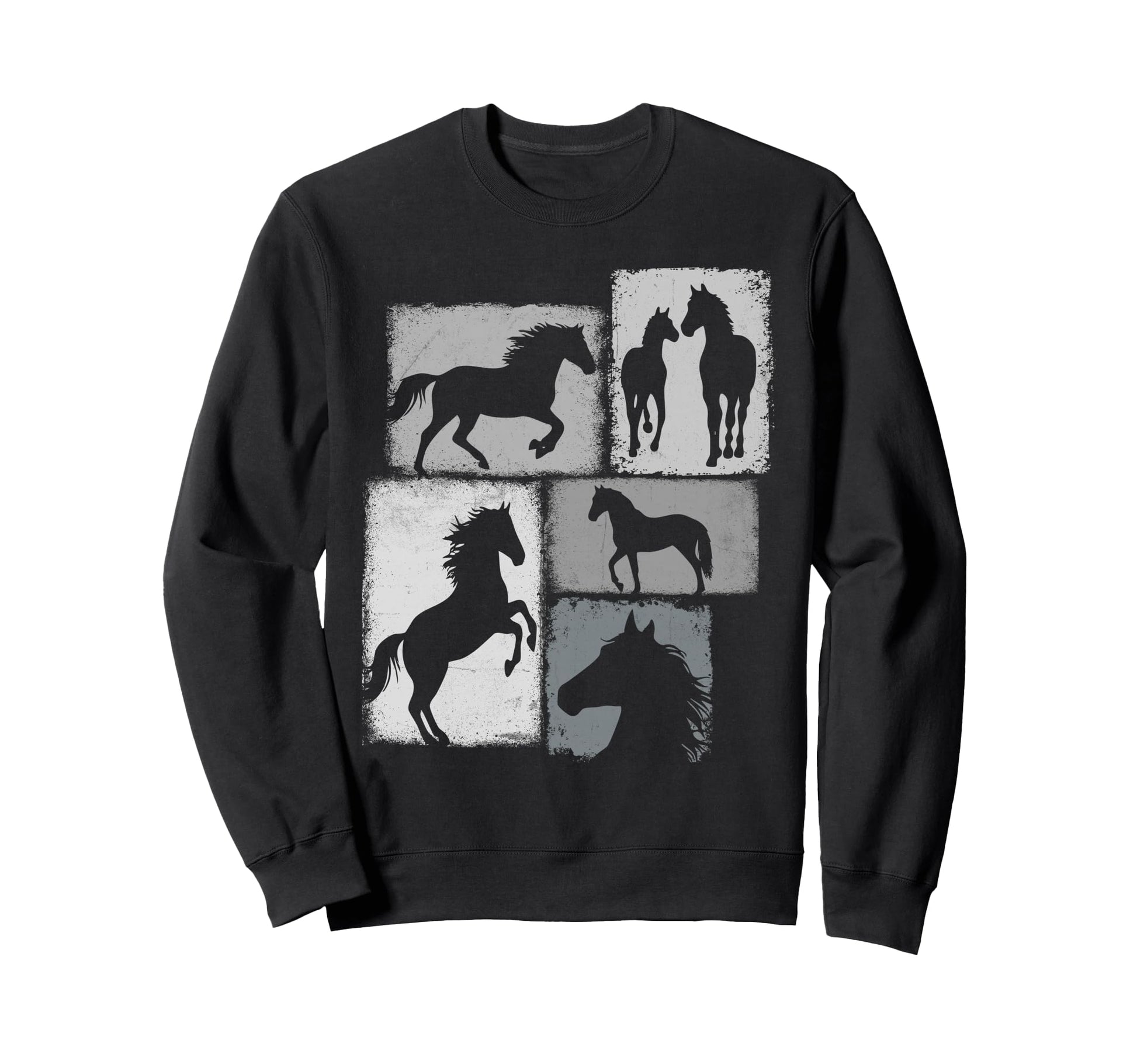 Horse Collage Cowboy Cowgirl Sweatshirt - Aesthetic Graphic Men Women - T-Shirt, Sweatshirt, Hoodie
