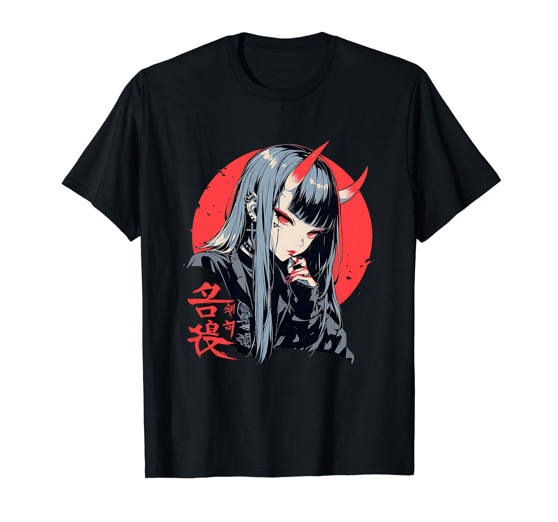 Goth Grunge Demon Anime Waifu Horror Alt T-Shirt - Novelty Apparel Unisex - T-Shirt, Sweatshirt, Hoodie