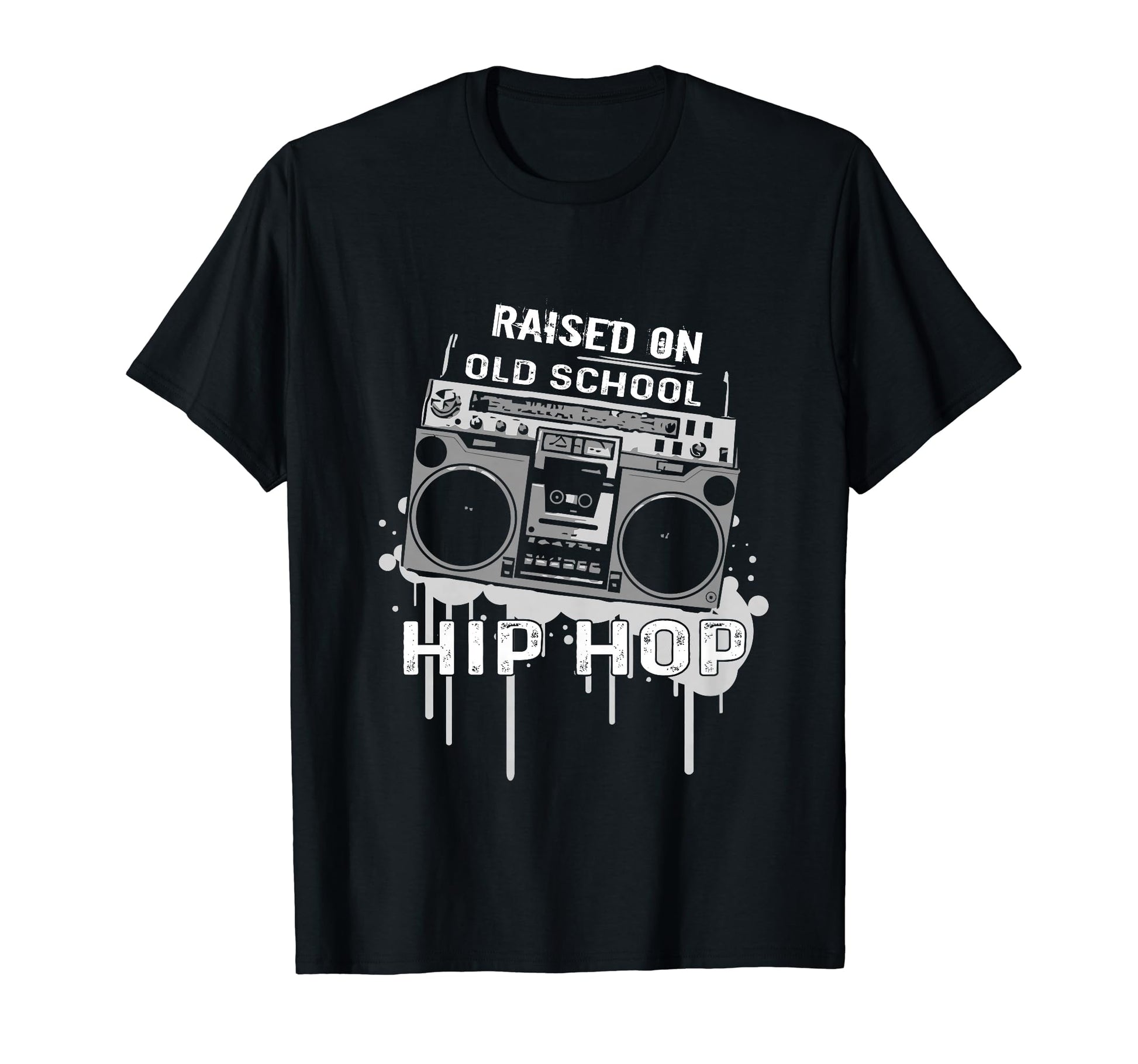 Raised Old School Hip Hop Music Lover T-Shirt - Minimalist Print Men Women - T-Shirt, Sweatshirt, Hoodie