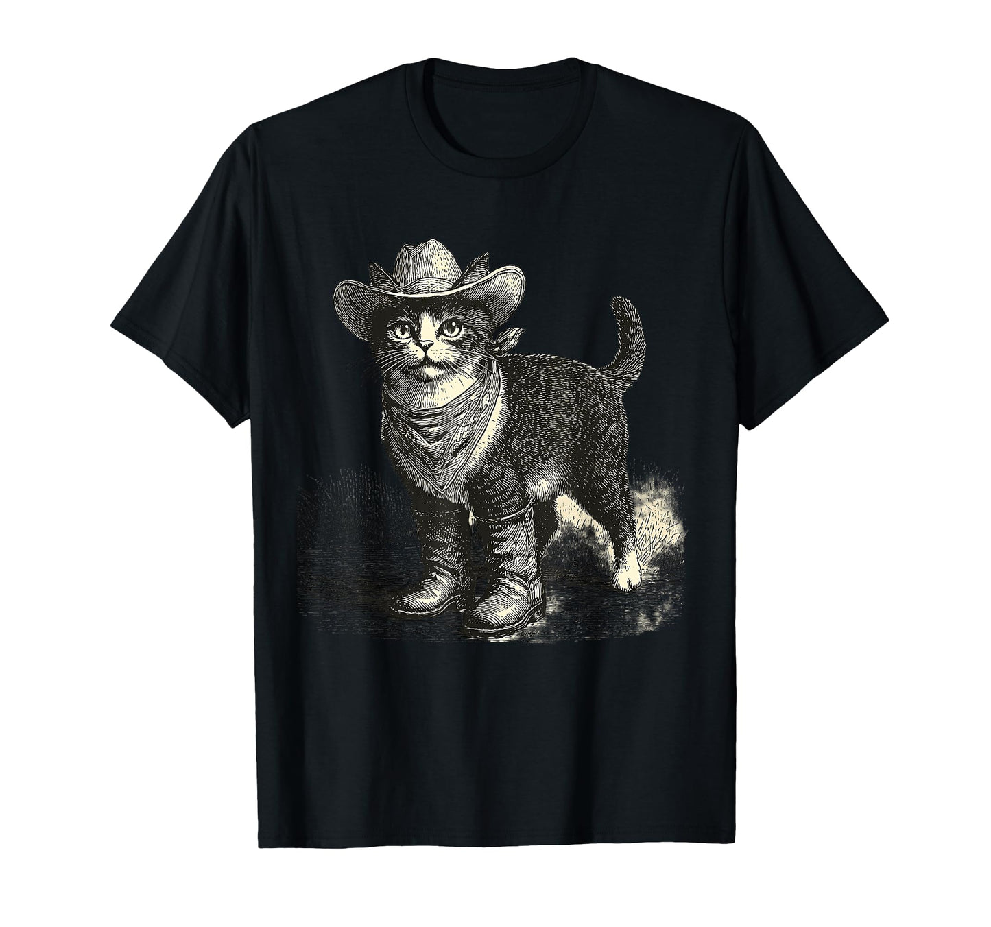 Western Country Cowgirl Funny Cowboy Cat T-Shirt - Graphic Print Men Women - T-Shirt, Sweatshirt, Hoodie