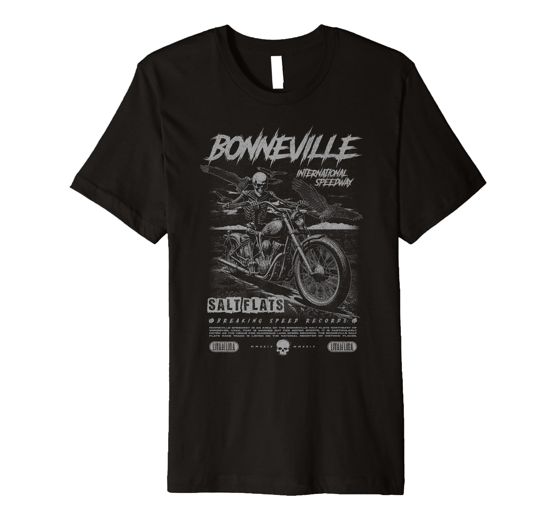 Bonneville Salt Flats Motorcycle T-Shirt - Fun Novelty Design for Adults - T-Shirt, Sweatshirt, Hoodie