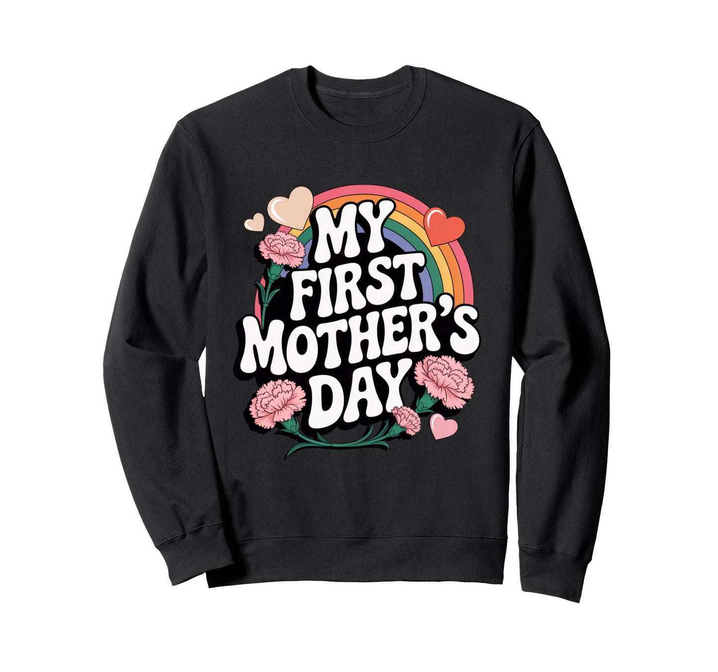 My First Mothers Day Groovy Sweatshirt - Casual Everyday Wear for Adults - T-Shirt, Sweatshirt, Hoodie