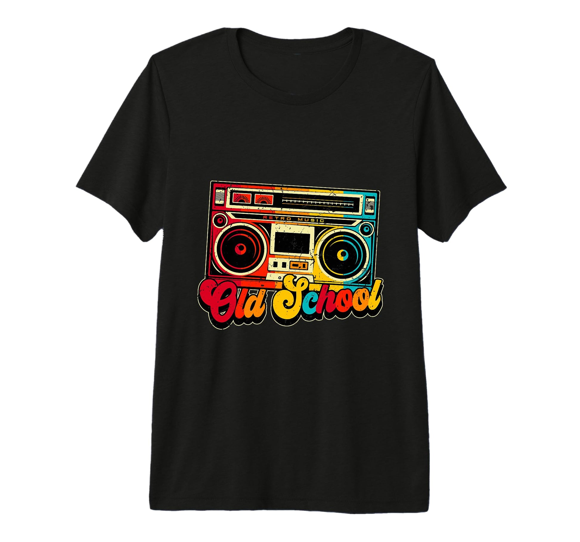 Old School Boombox Hip Hop Music Tri T-Shirt - Novelty Apparel for Adults - T-Shirt, Sweatshirt, Hoodie