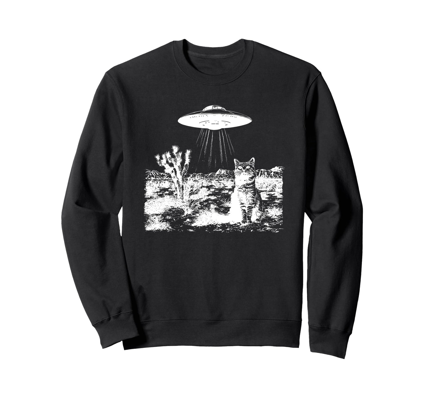 Ufo Cowboy Cat Sweatshirt - Streetwear Style for Adults - T-Shirt, Sweatshirt, Hoodie