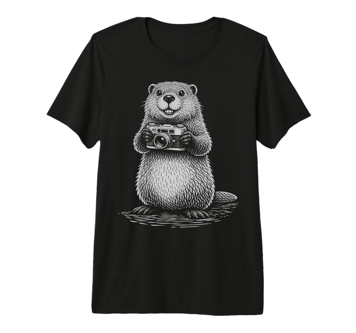 Beaver Photographer Camera T-Shirt - Fun Novelty Design Men Women - T-Shirt, Sweatshirt, Hoodie